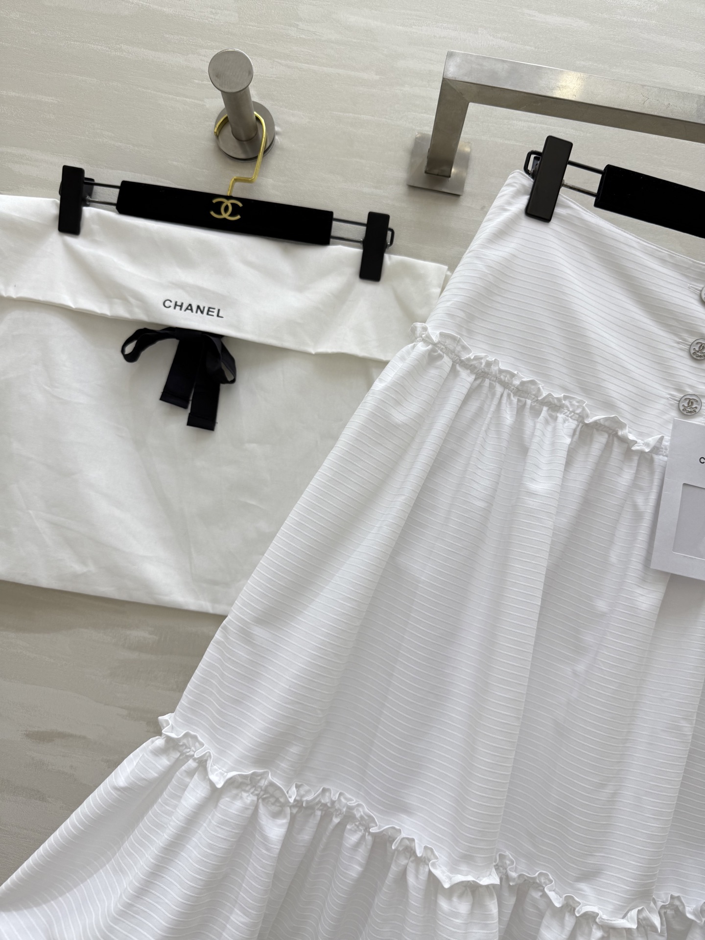 #Chane♡²⁵早秋新款 双C刺绣🪡半裙 高品质定制 现货首发size：36/38/40（36码腰围：