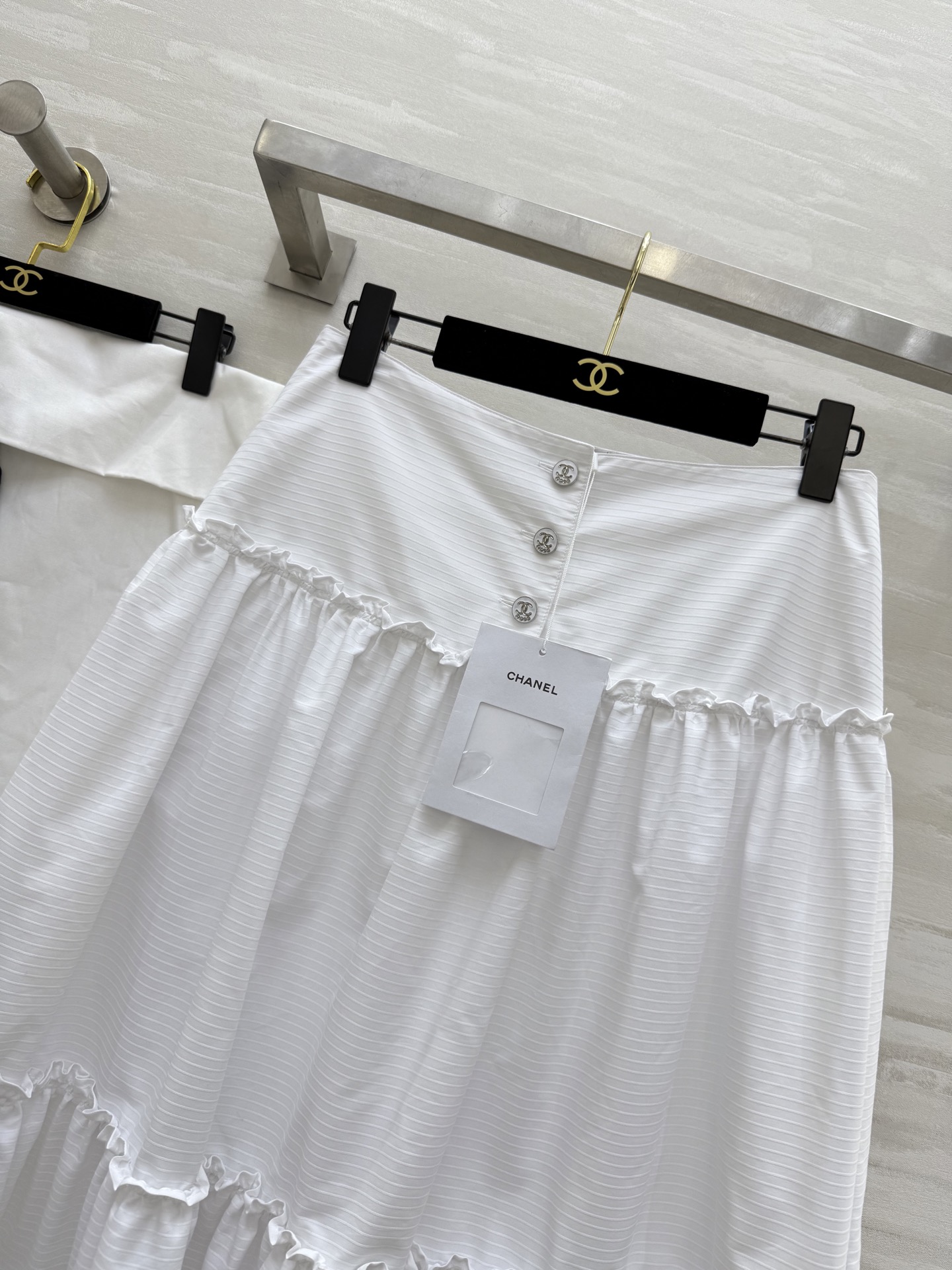 #Chane♡²⁵早秋新款 双C刺绣🪡半裙 高品质定制 现货首发size：36/38/40（36码腰围：