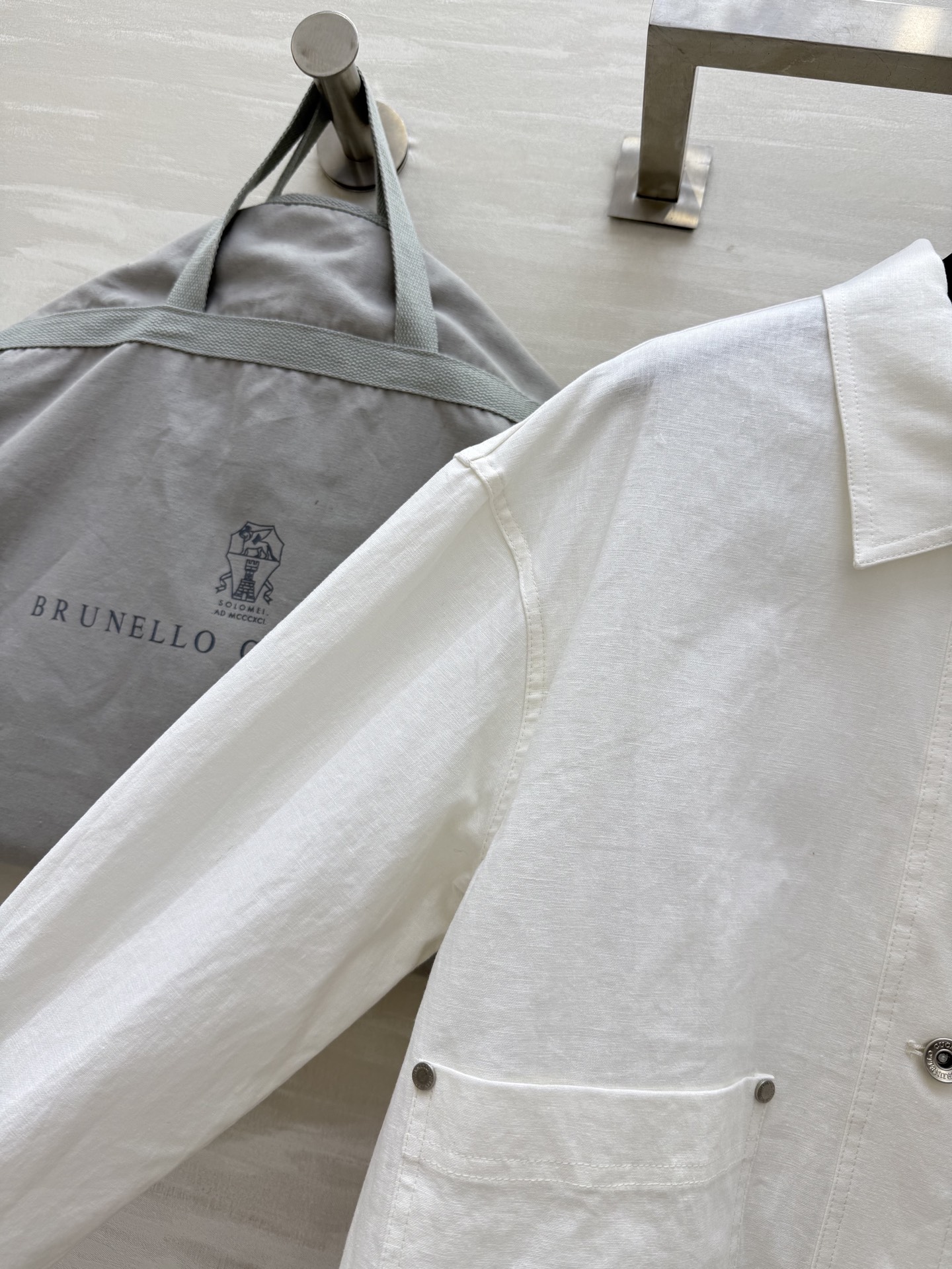 #BC²⁵早秋新款 老钱风休闲双口袋 亚麻翻领夹克外套 进口100%亚麻面料 轻盈透气质感超赞 铜链装饰