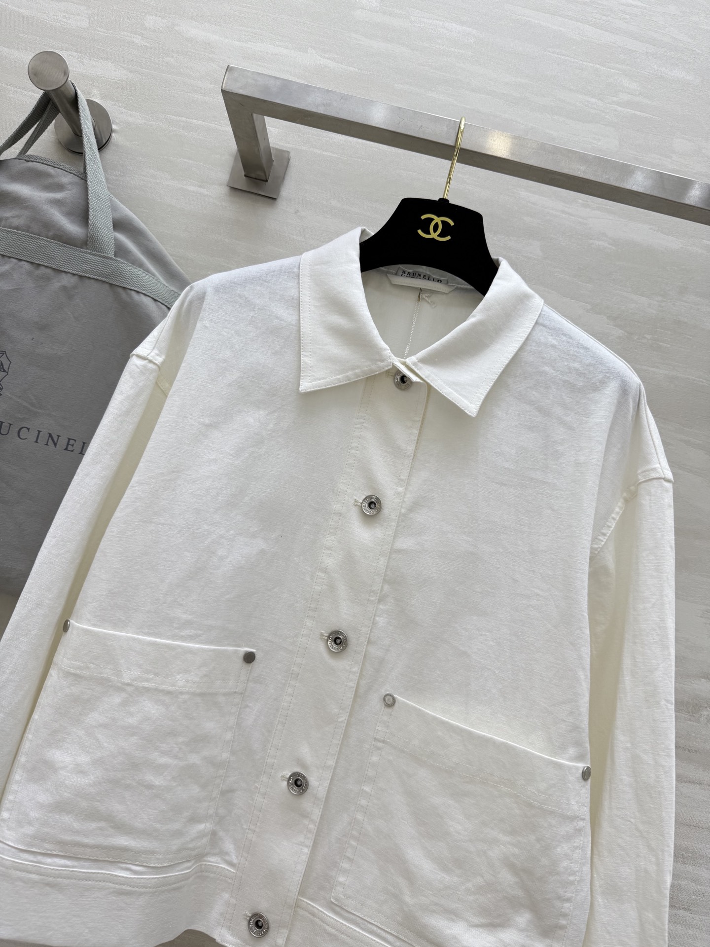 #BC²⁵早秋新款 老钱风休闲双口袋 亚麻翻领夹克外套 进口100%亚麻面料 轻盈透气质感超赞 铜链装饰