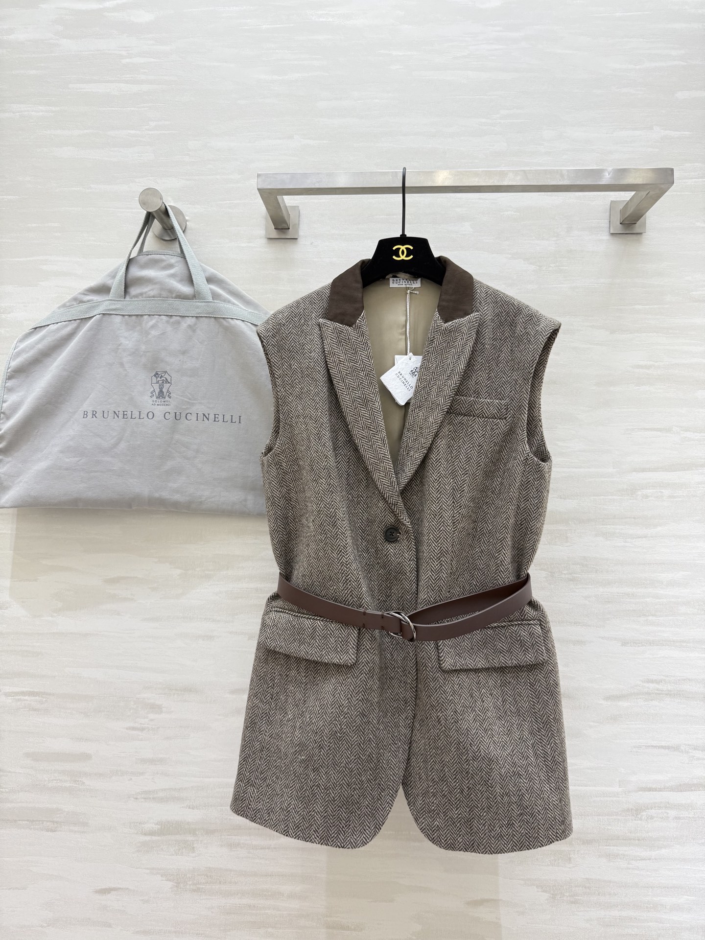 NO:474502,#Brunello Cucinell early autumn new style herringbone woolen vest jacket high quality customization spot first-time sizeS/M/L (size s bust 88, 80 length), brunello cucinelli, jackets & coats, alexander wang19860909#Brunello Cucinell早秋新款 人字纹毛呢马甲外套 高品质定制 现货首发sizeS/M/L（s码胸围88,衣长80）,,brunello cucinelli,jackets & coats,alexander wang,Women's clothing