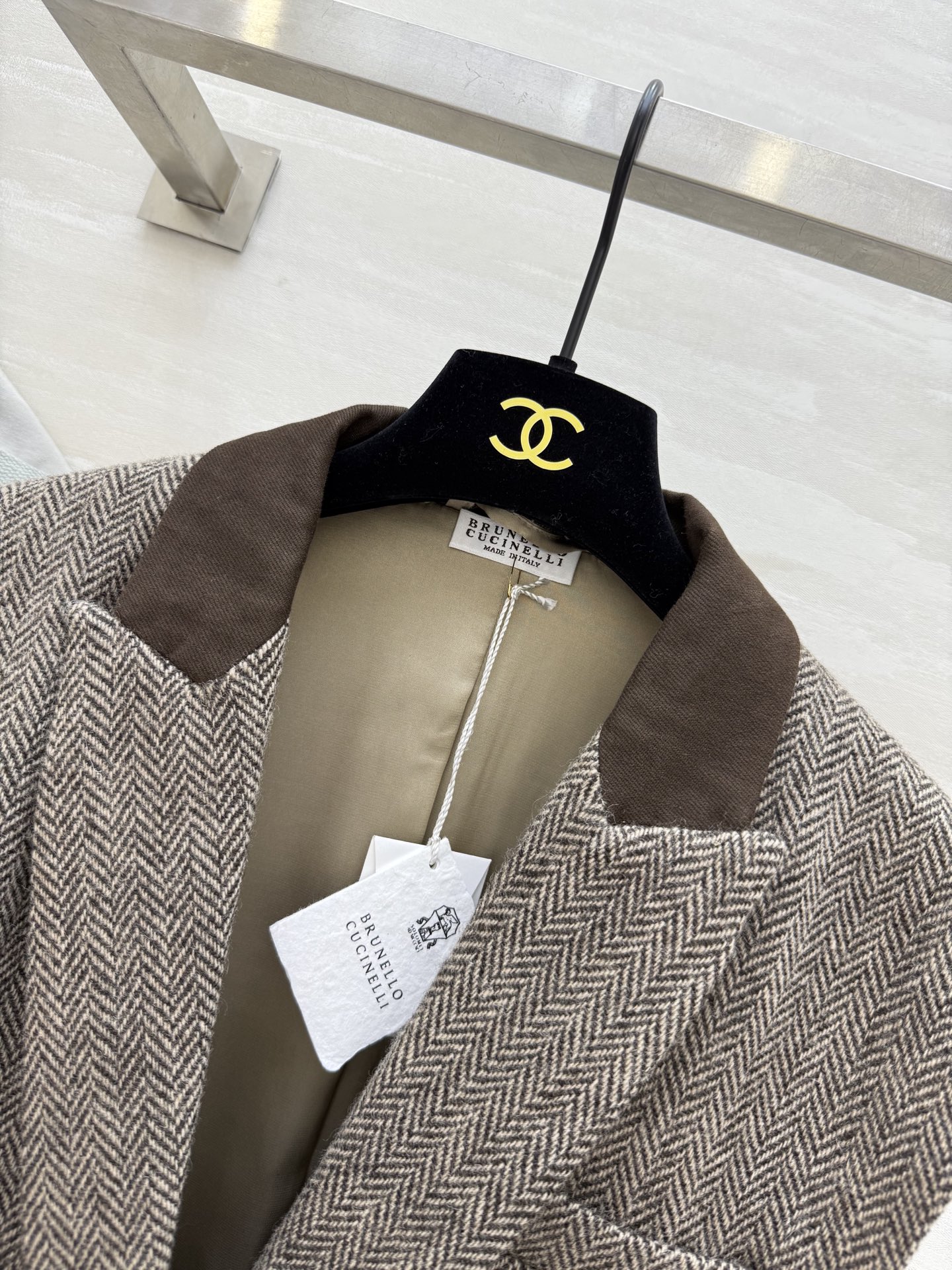 #Brunello Cucinell♡²⁵早秋新款 人字纹毛呢马甲外套 高品质定制 现货首发size：S