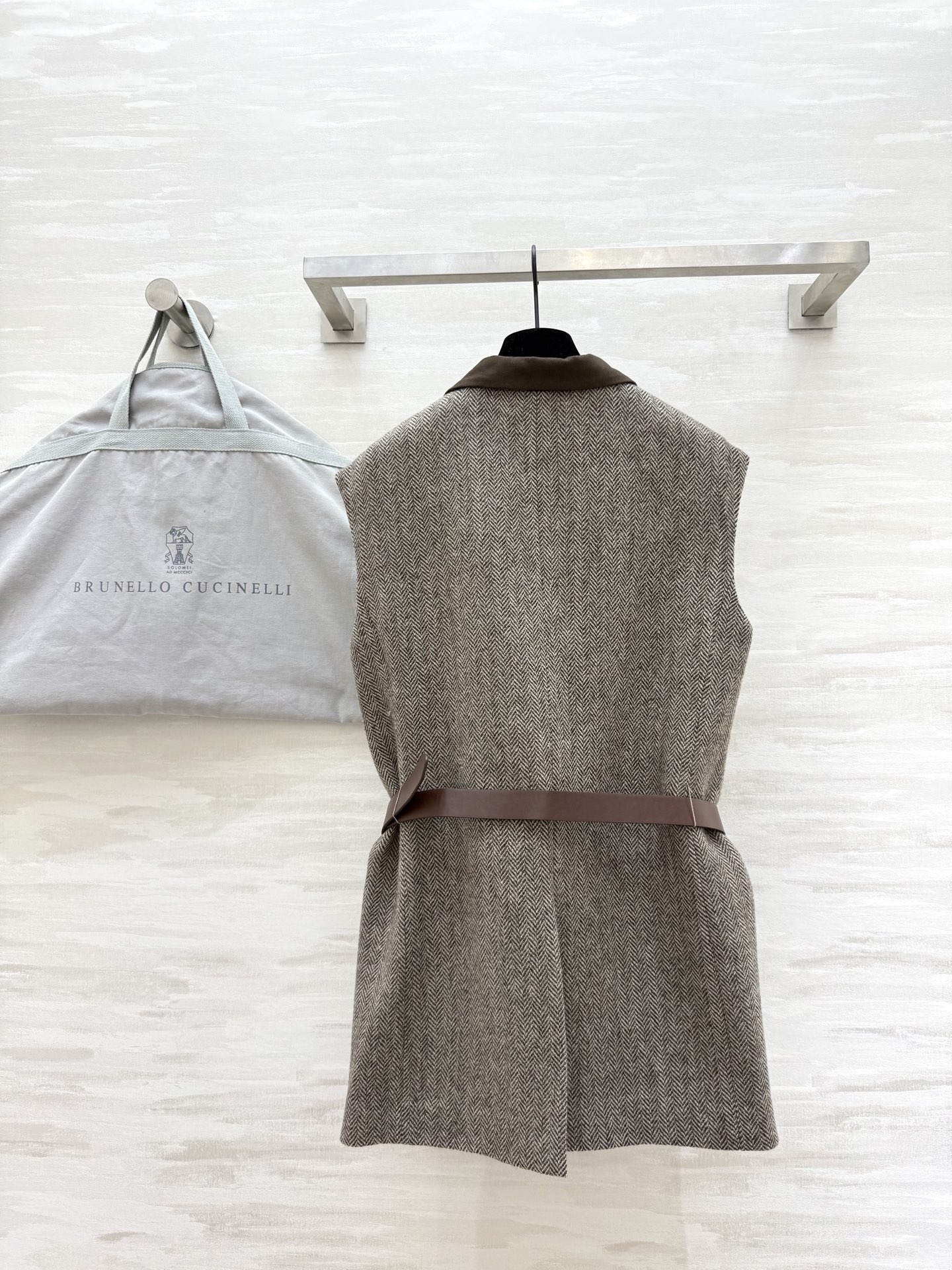 #Brunello Cucinell♡²⁵早秋新款 人字纹毛呢马甲外套 高品质定制 现货首发size：S