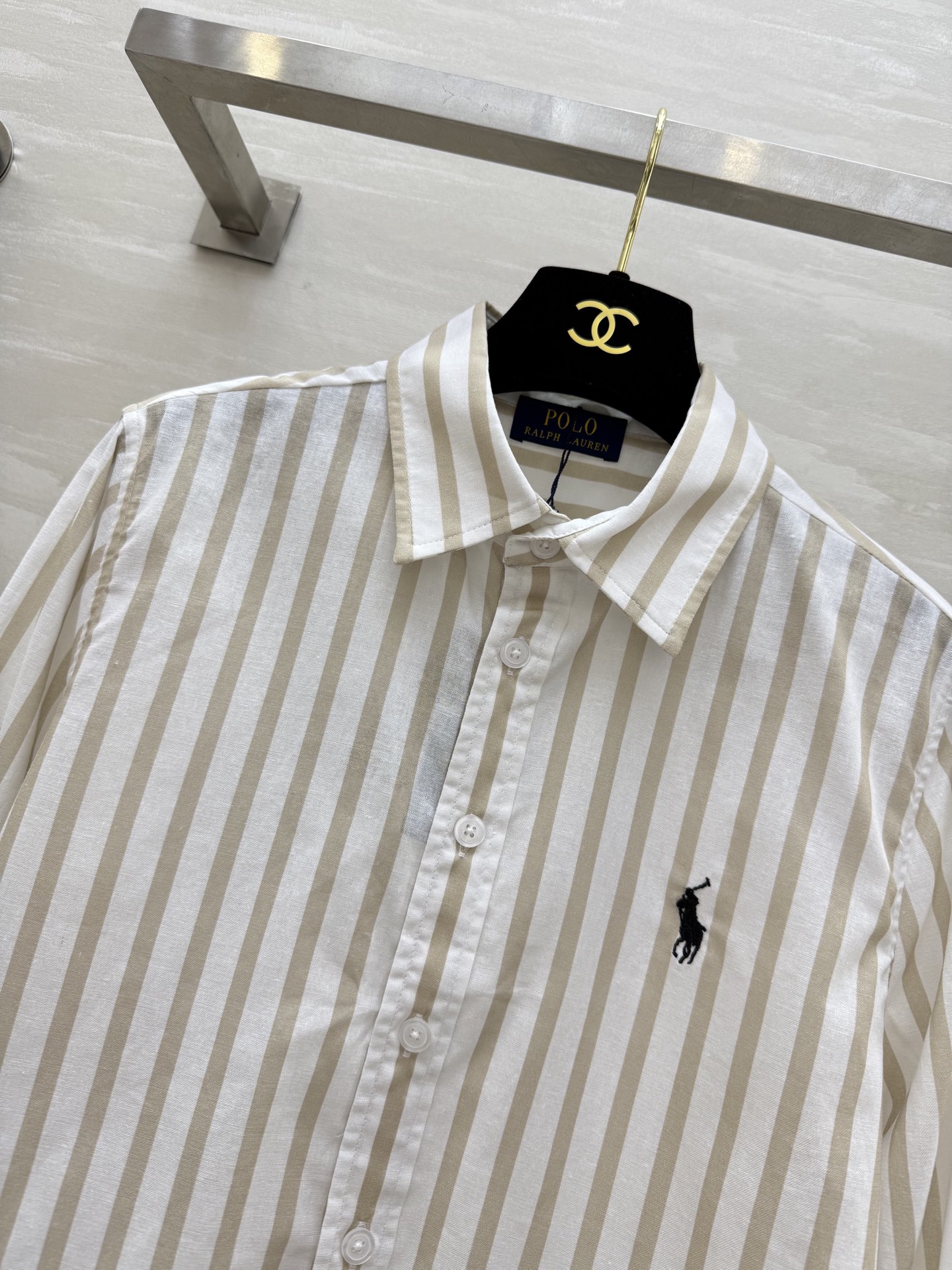 #拉夫劳伦²⁵早秋新款 logo刺绣条纹衬衣 前襟经典logo刺绣装饰 日常必备款 出街凹造型防晒多功能