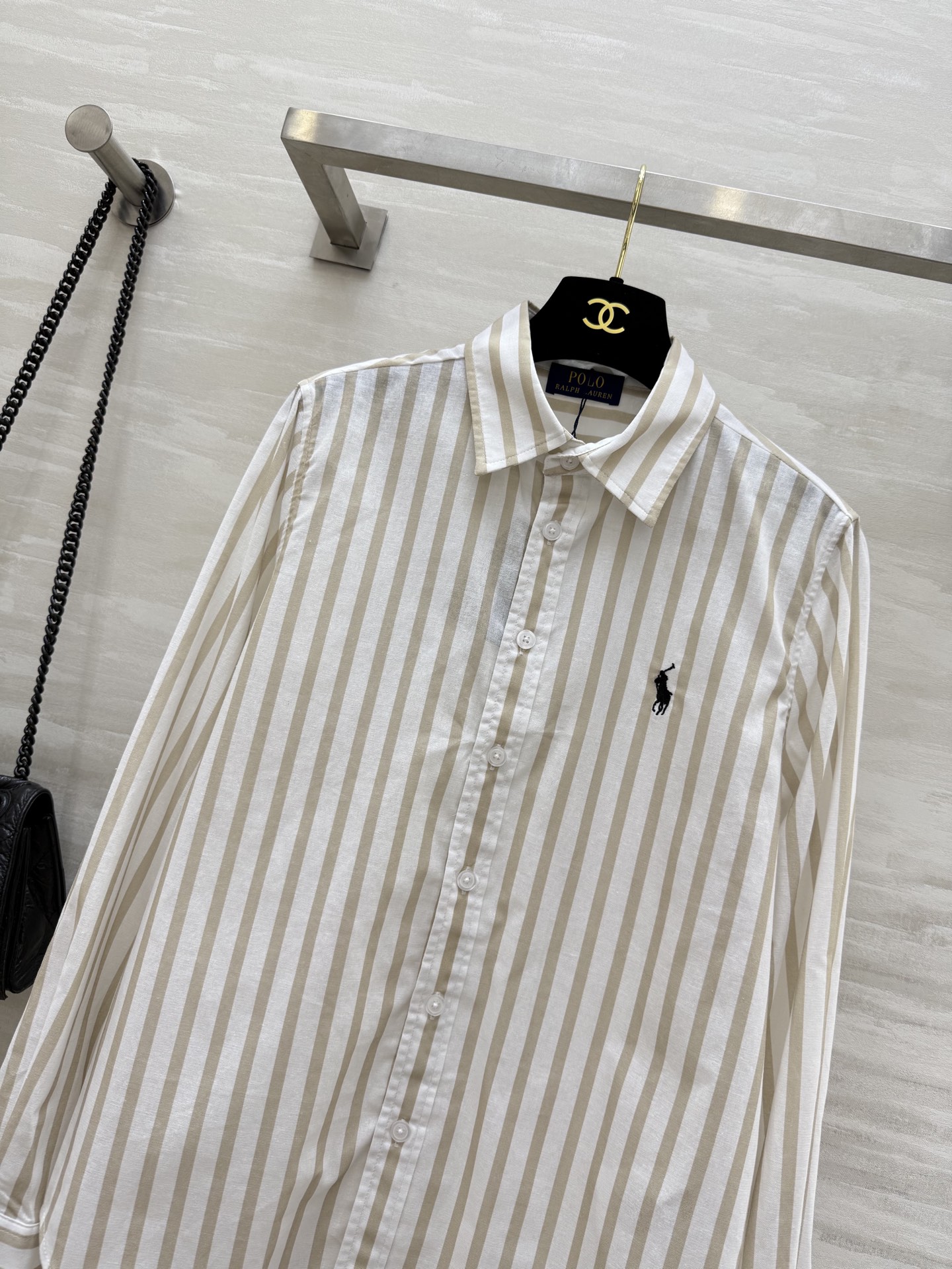 #拉夫劳伦²⁵早秋新款 logo刺绣条纹衬衣 前襟经典logo刺绣装饰 日常必备款 出街凹造型防晒多功能