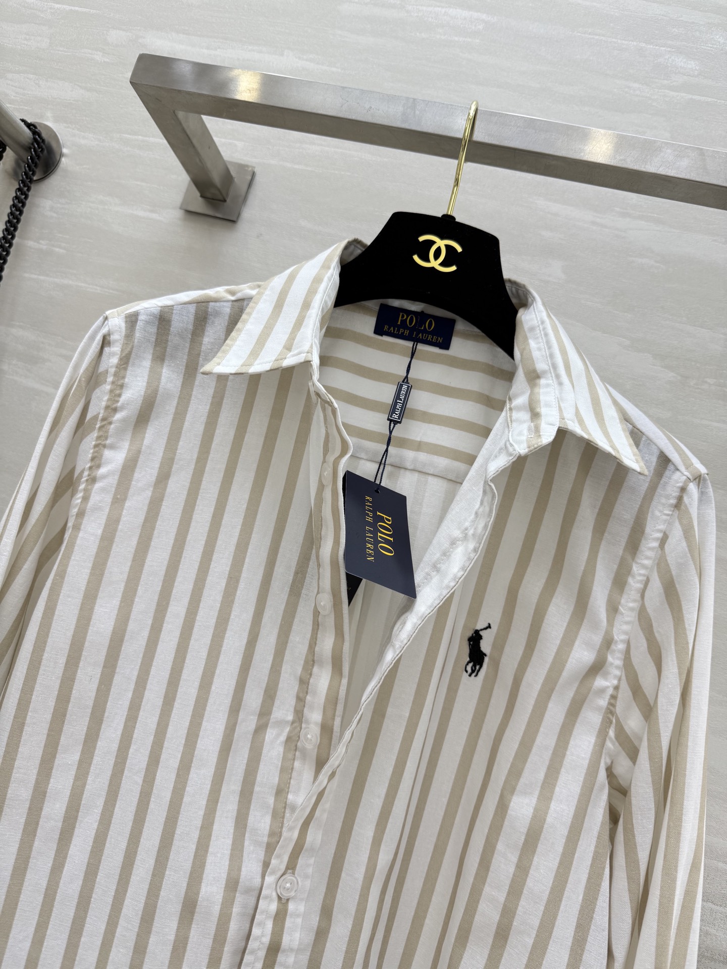 #拉夫劳伦²⁵早秋新款 logo刺绣条纹衬衣 前襟经典logo刺绣装饰 日常必备款 出街凹造型防晒多功能