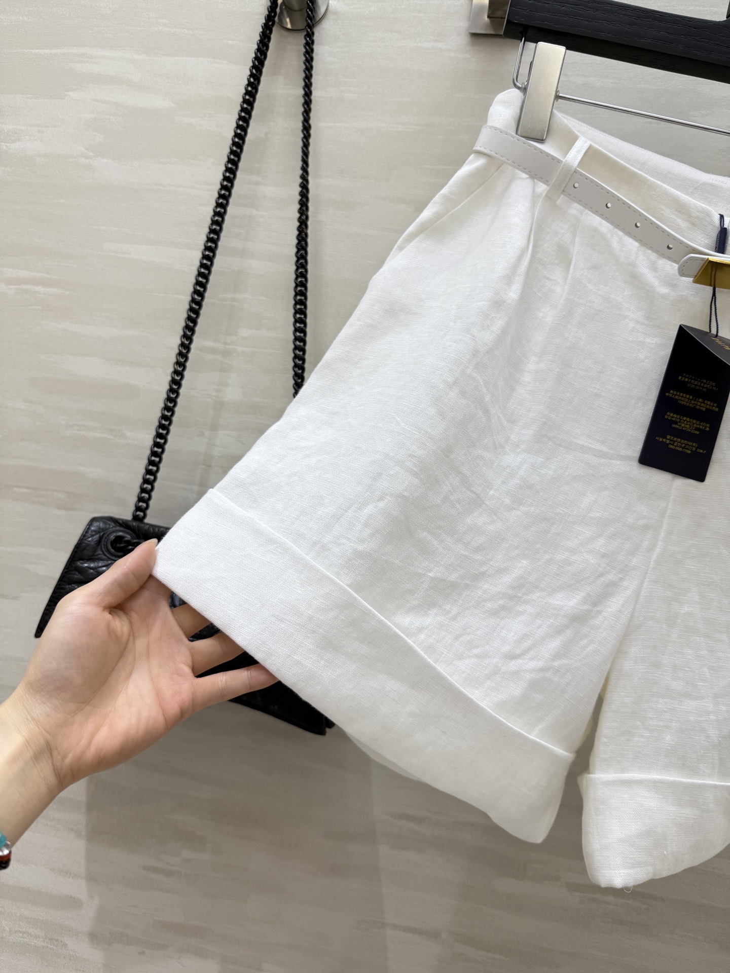 #拉夫劳伦²⁵早秋新款 定制腰带 极简风中裤 高智感穿搭 中高腰褶饰卷边设计 配送金属扣腰带上身知性大气