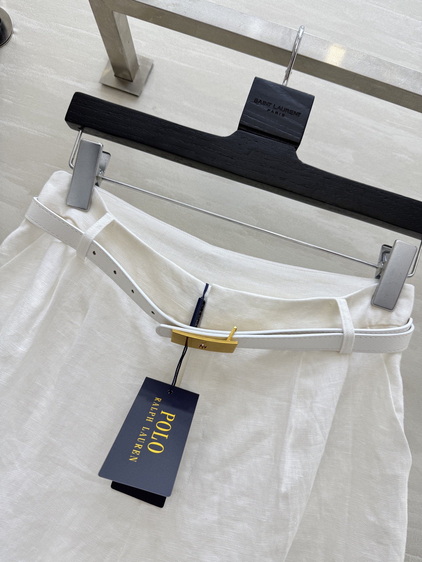 #拉夫劳伦²⁵早秋新款 定制腰带 极简风中裤 高智感穿搭 中高腰褶饰卷边设计 配送金属扣腰带上身知性大气