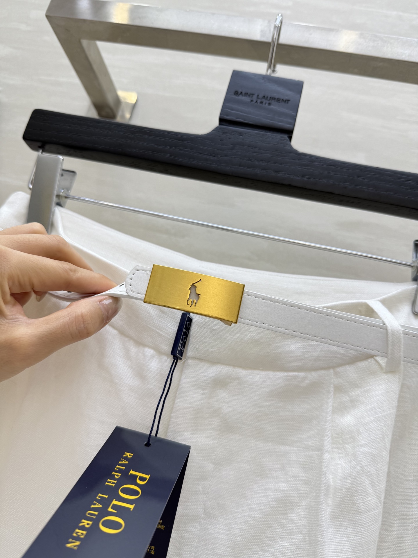 #拉夫劳伦²⁵早秋新款 定制腰带 极简风中裤 高智感穿搭 中高腰褶饰卷边设计 配送金属扣腰带上身知性大气