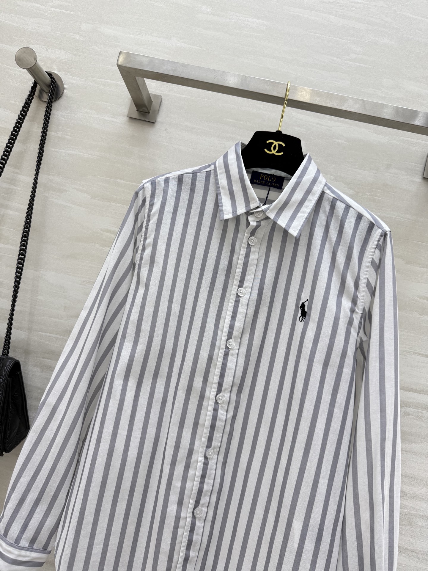 #拉夫劳伦²⁵早秋新款 logo刺绣条纹衬衣 前襟经典logo刺绣装饰 日常必备款 出街凹造型防晒多功能