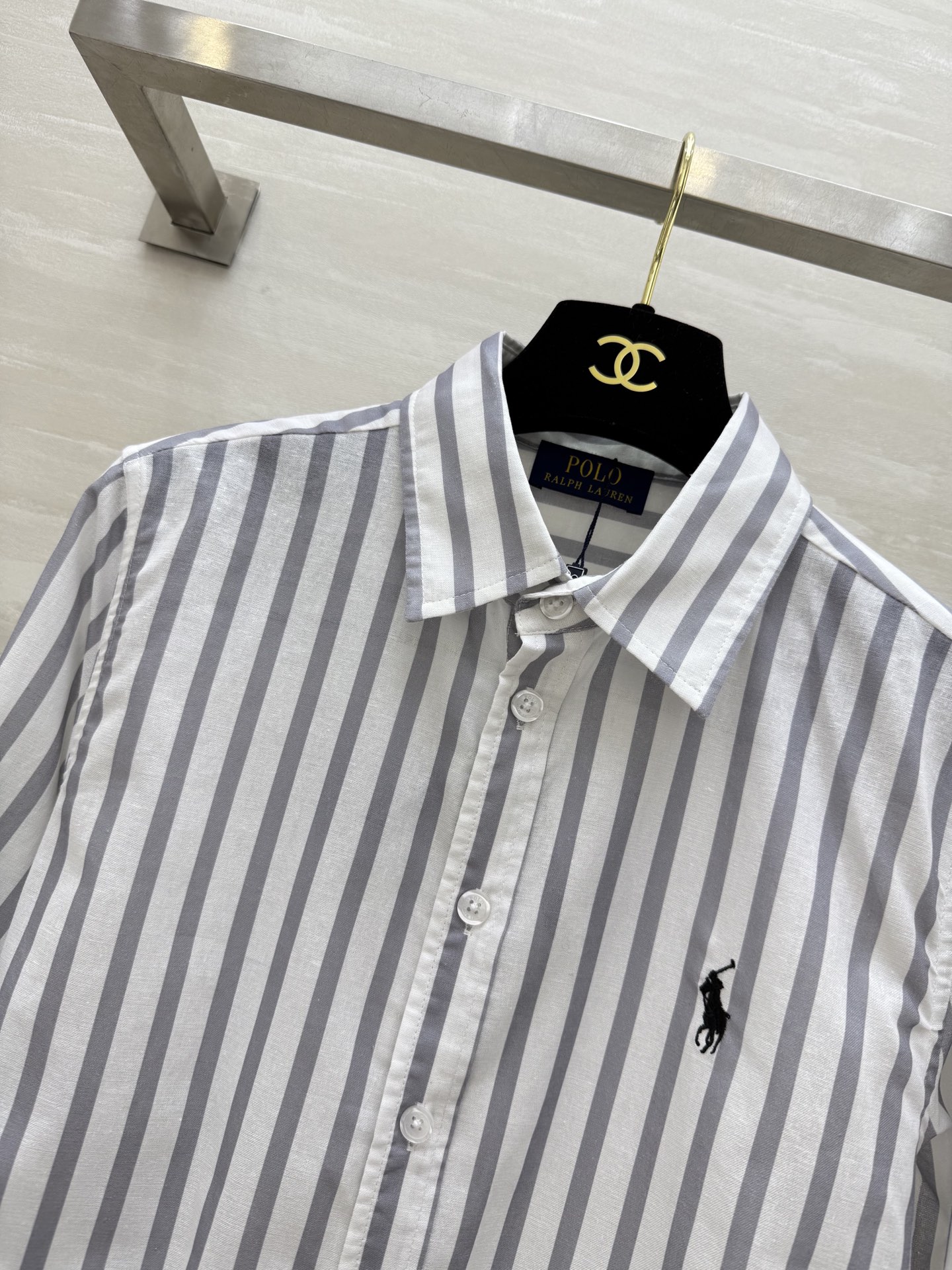 #拉夫劳伦²⁵早秋新款 logo刺绣条纹衬衣 前襟经典logo刺绣装饰 日常必备款 出街凹造型防晒多功能