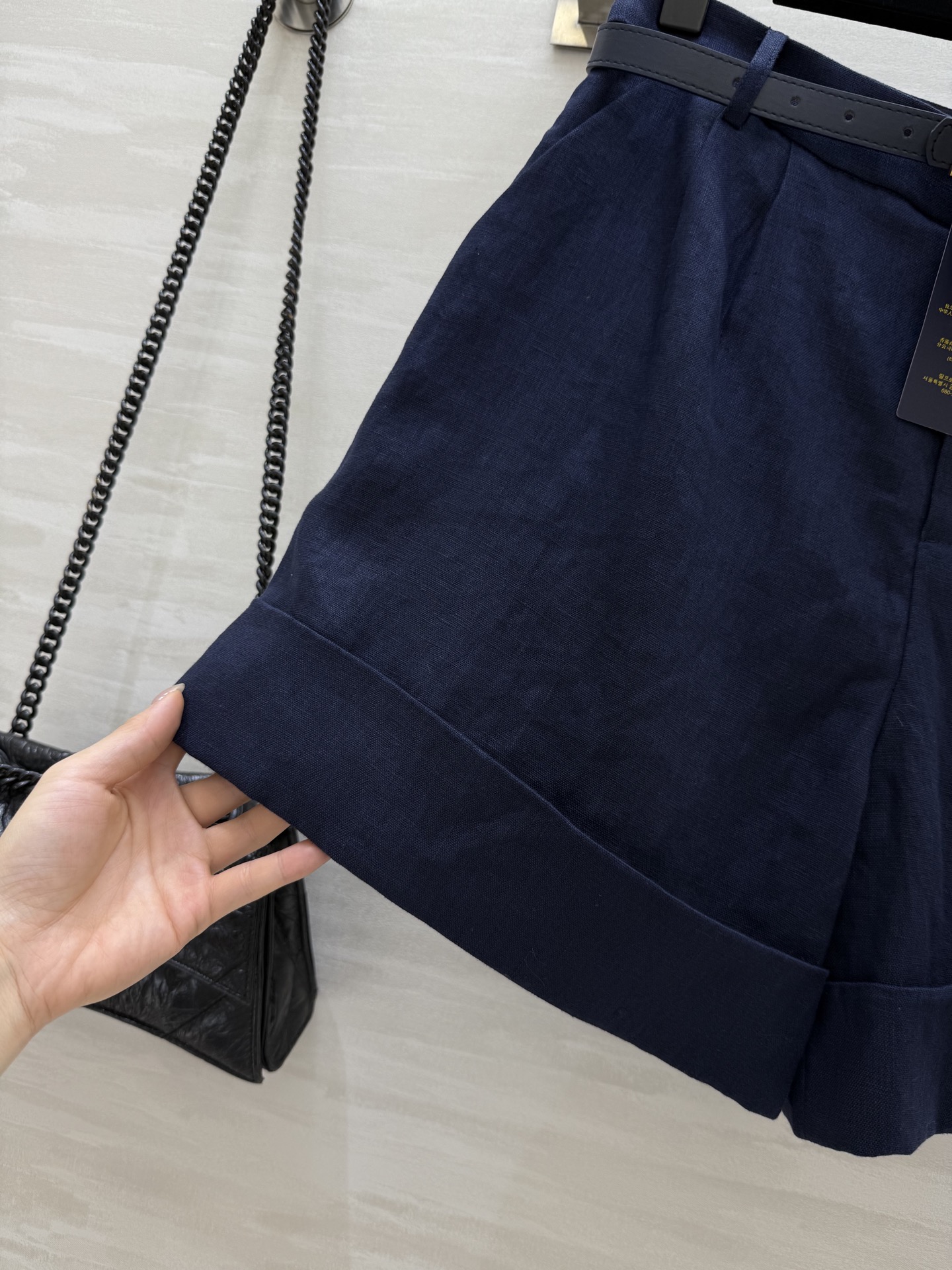 #拉夫劳伦²⁵早秋新款 定制腰带 极简风中裤 高智感穿搭 中高腰褶饰卷边设计 配送金属扣腰带上身知性大气