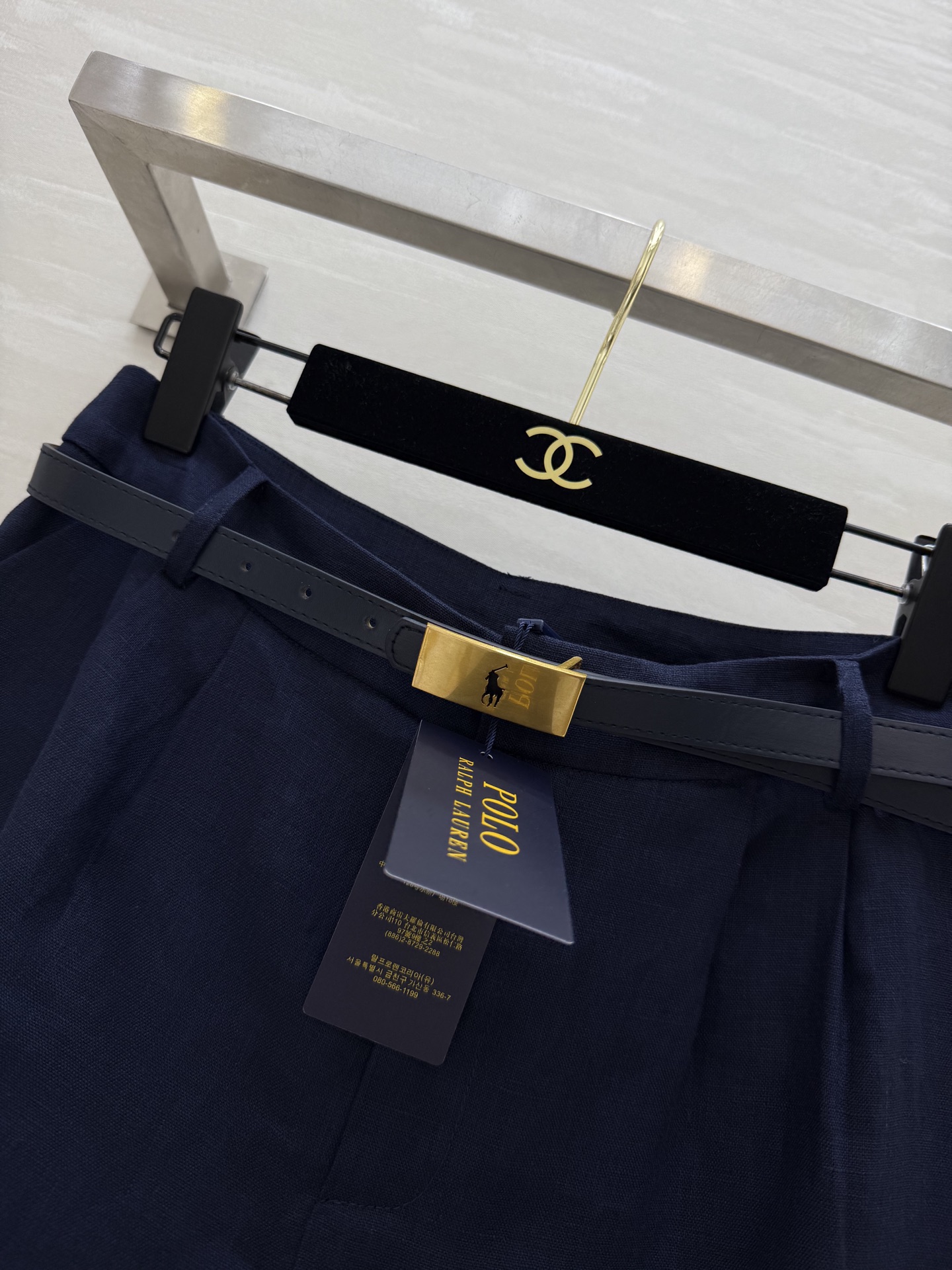 #拉夫劳伦²⁵早秋新款 定制腰带 极简风中裤 高智感穿搭 中高腰褶饰卷边设计 配送金属扣腰带上身知性大气