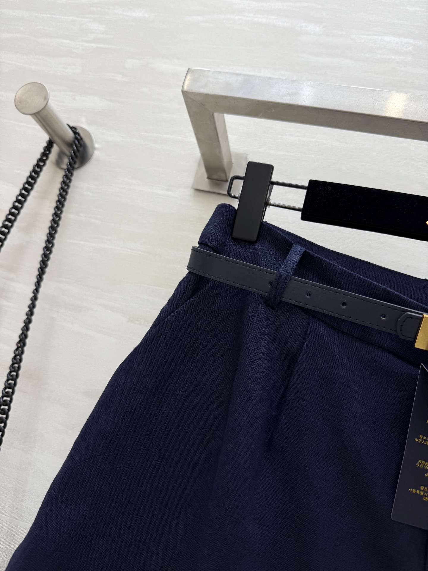 #拉夫劳伦²⁵早秋新款 定制腰带 极简风中裤 高智感穿搭 中高腰褶饰卷边设计 配送金属扣腰带上身知性大气