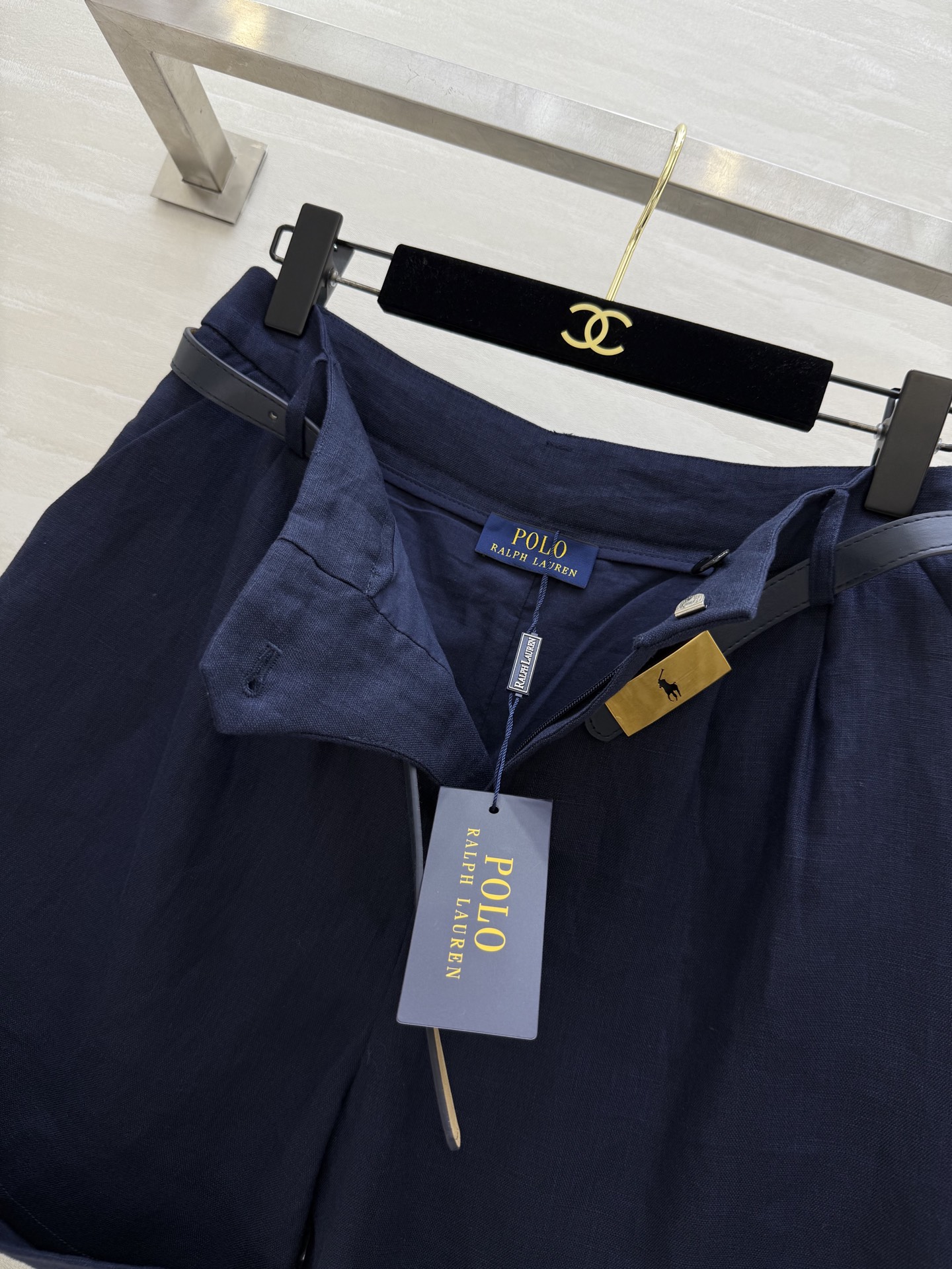 #拉夫劳伦²⁵早秋新款 定制腰带 极简风中裤 高智感穿搭 中高腰褶饰卷边设计 配送金属扣腰带上身知性大气