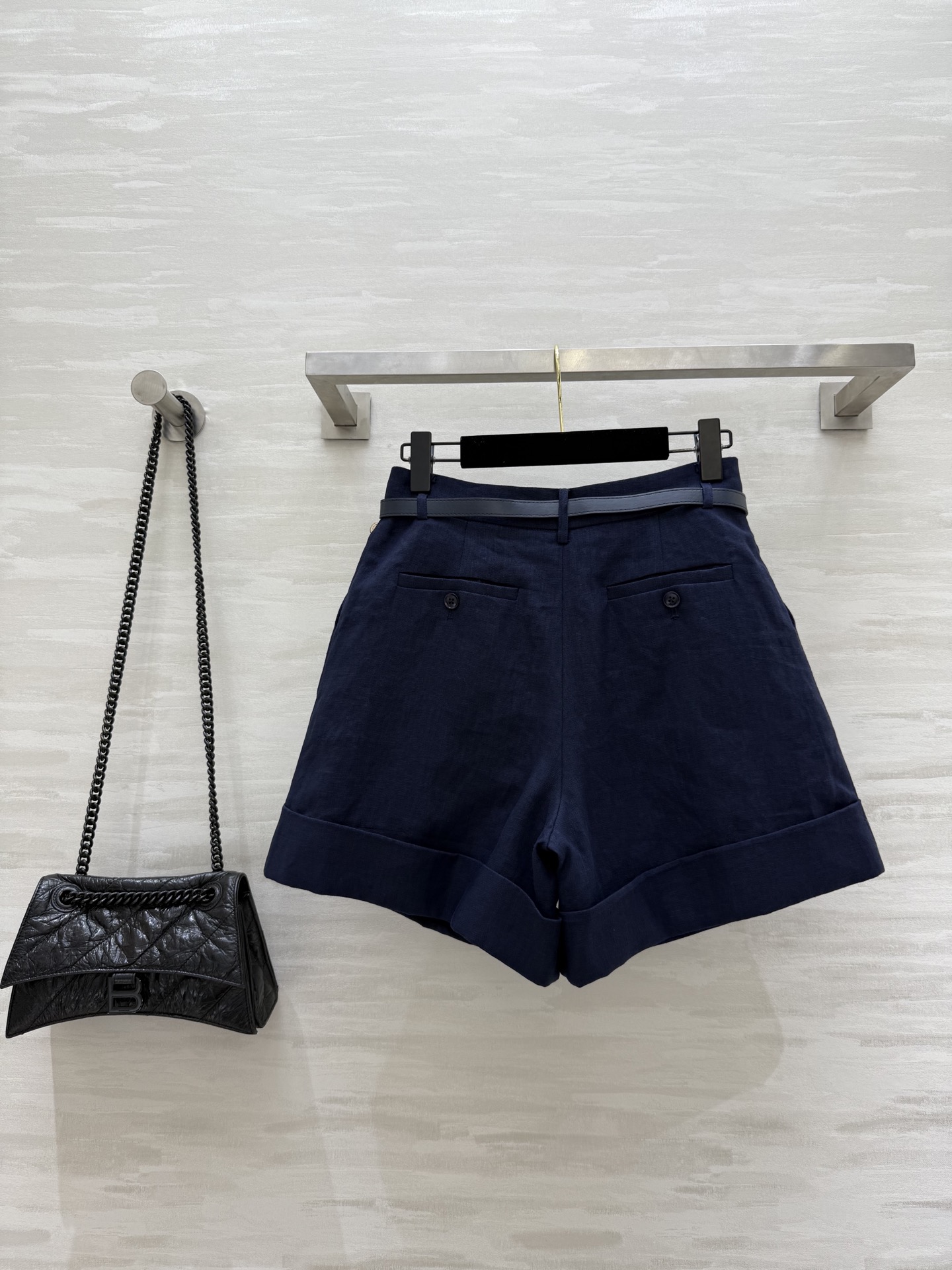 #拉夫劳伦²⁵早秋新款 定制腰带 极简风中裤 高智感穿搭 中高腰褶饰卷边设计 配送金属扣腰带上身知性大气