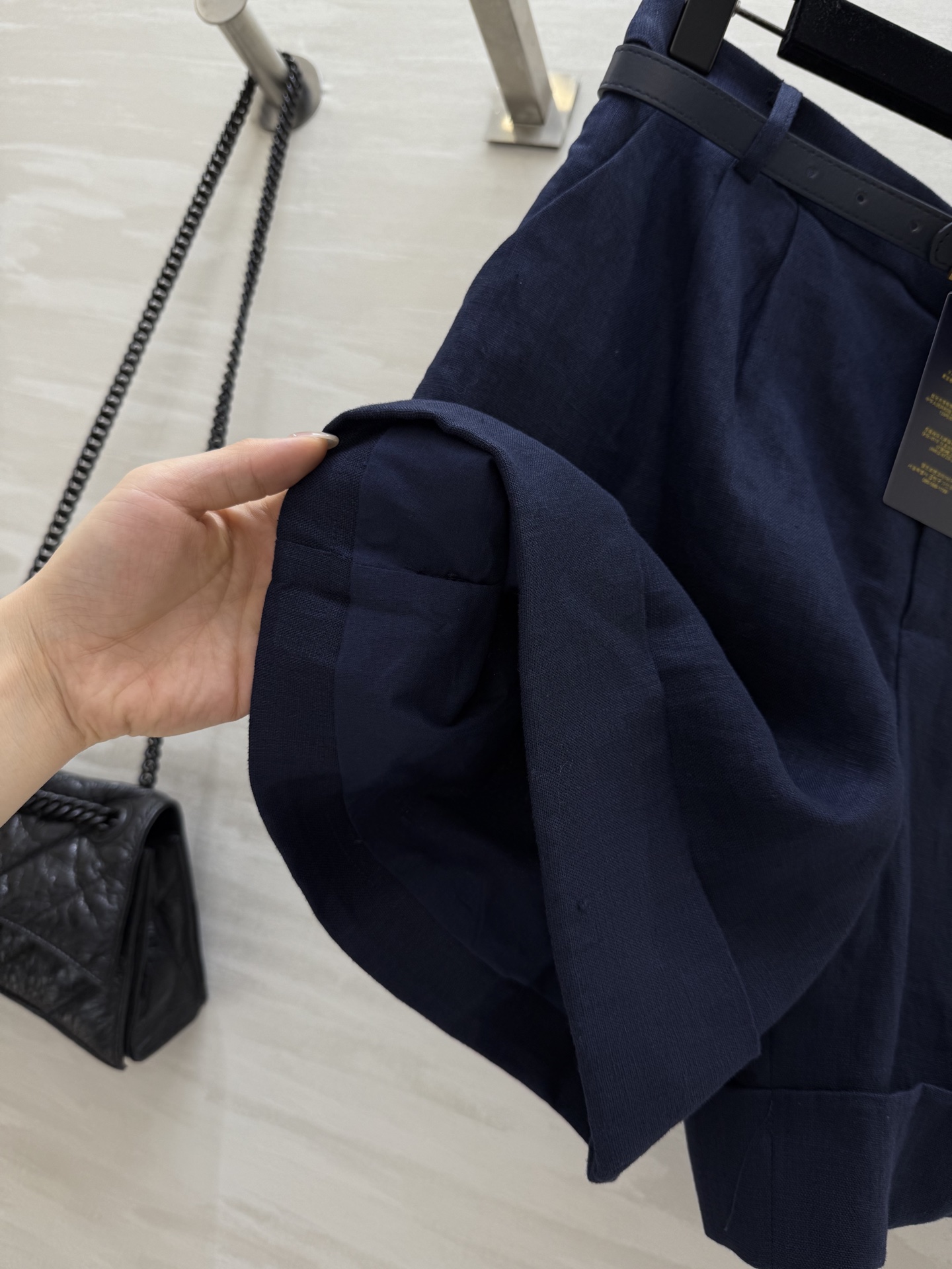 #拉夫劳伦²⁵早秋新款 定制腰带 极简风中裤 高智感穿搭 中高腰褶饰卷边设计 配送金属扣腰带上身知性大气