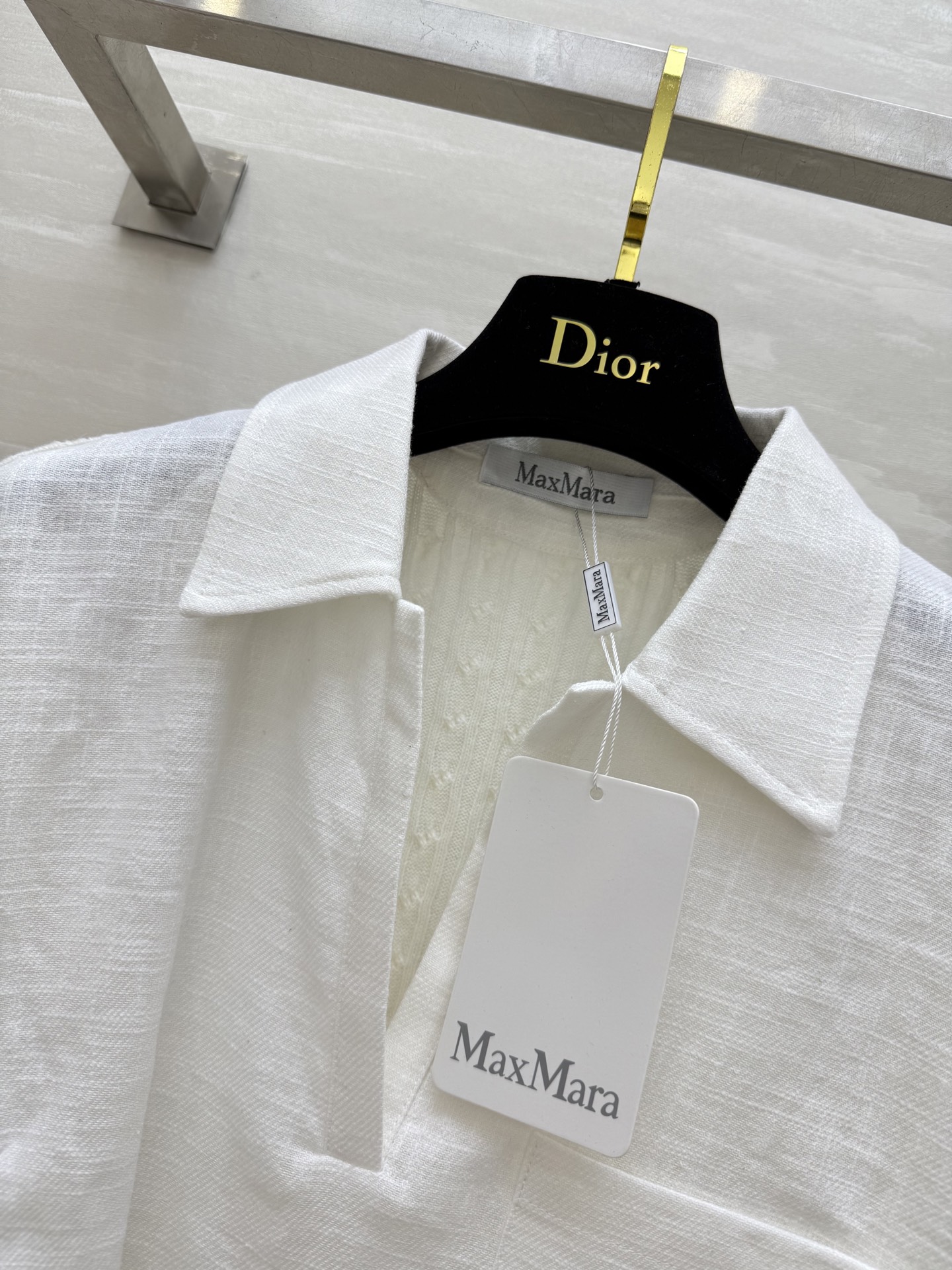 #Maxmar♡²⁵早秋新款 刺绣字母口袋翻领衬衣 拼接针织设计亚麻面料质感轻盈舒适 气质小翻领帅气又时