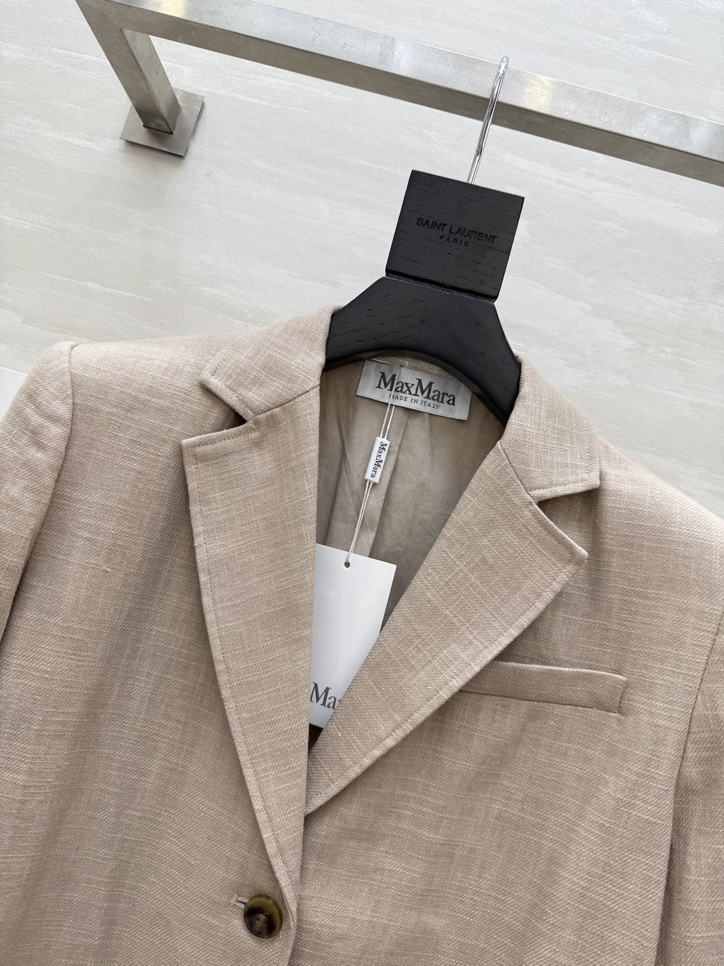 #Maxmar♡²⁵早秋新款 极简主义亚麻西装外套 极简主义 宽肩H版型 高定密度亚麻面料挺阔有型 慵懒