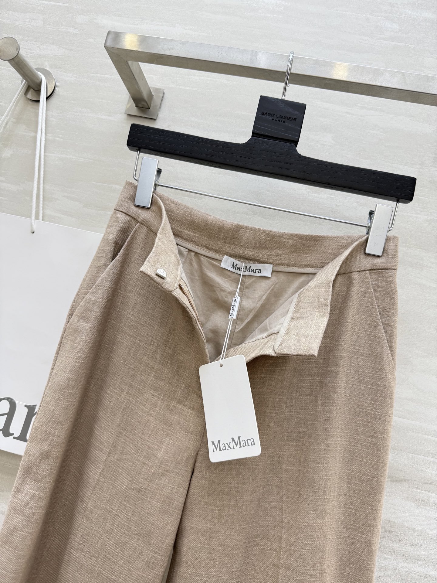 #MaxMar♡²⁵早秋新款 极简主义 亚麻直筒西裤 极简主义 定制高定密度亚麻面料挺阔有型 慵懒随性的