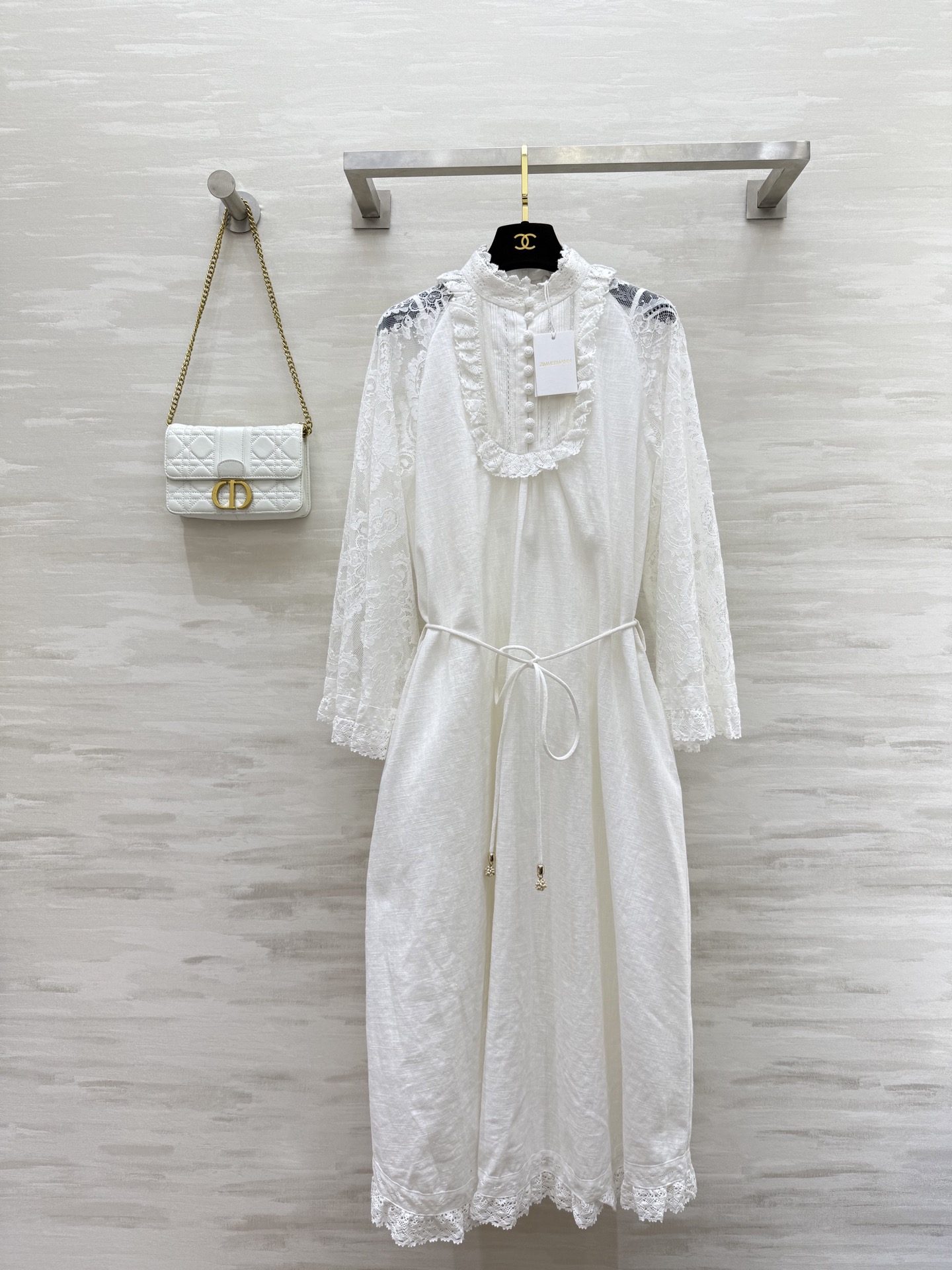 #Zimm²⁵度假系列 宫廷风亚麻蕾丝连衣裙 超级重工 高品质定制 现货首发size：S/M/L（s码胸