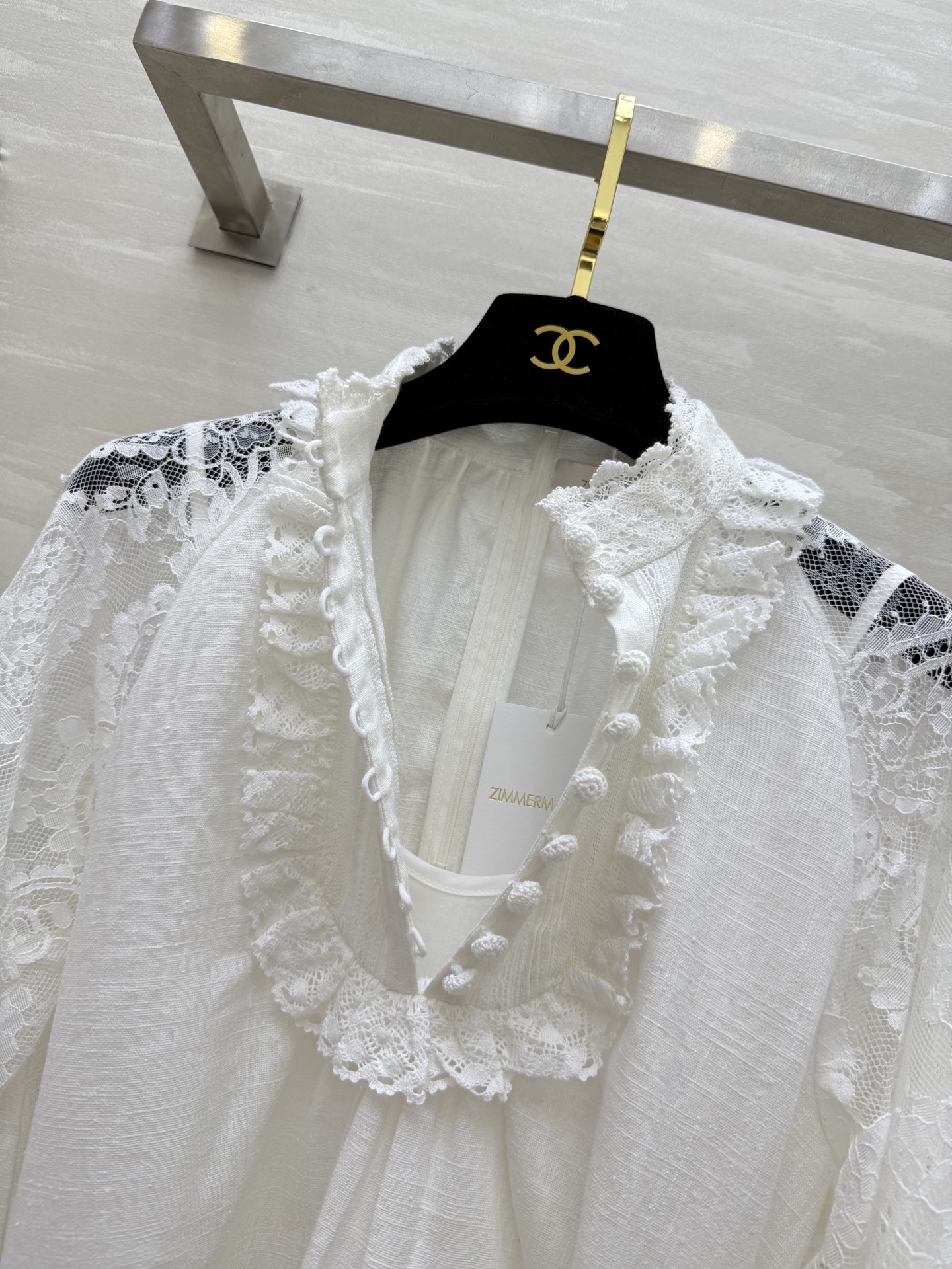 #Zimm²⁵度假系列 宫廷风亚麻蕾丝连衣裙 超级重工 高品质定制 现货首发size：S/M/L（s码胸