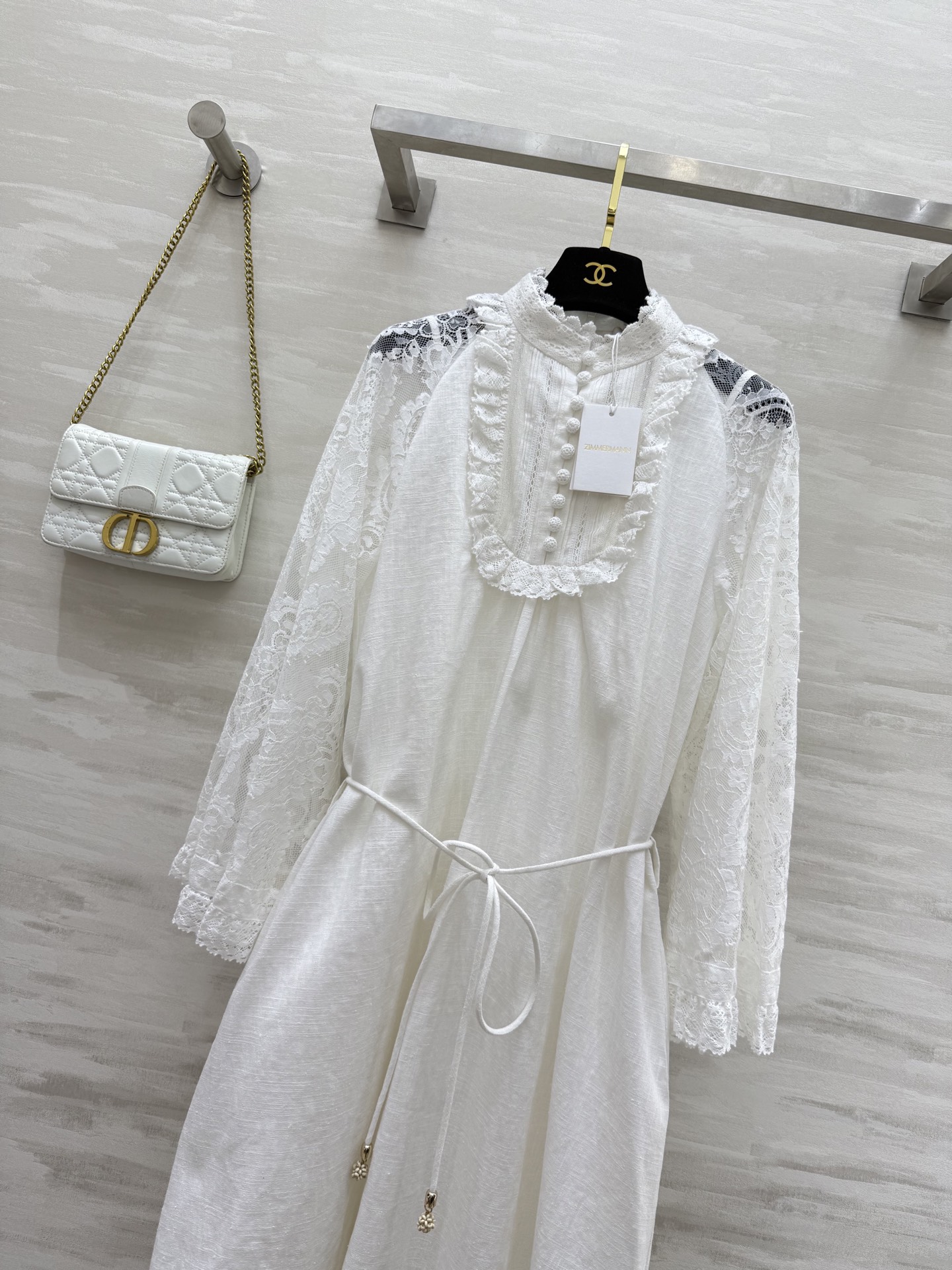 #Zimm²⁵度假系列 宫廷风亚麻蕾丝连衣裙 超级重工 高品质定制 现货首发size：S/M/L（s码胸