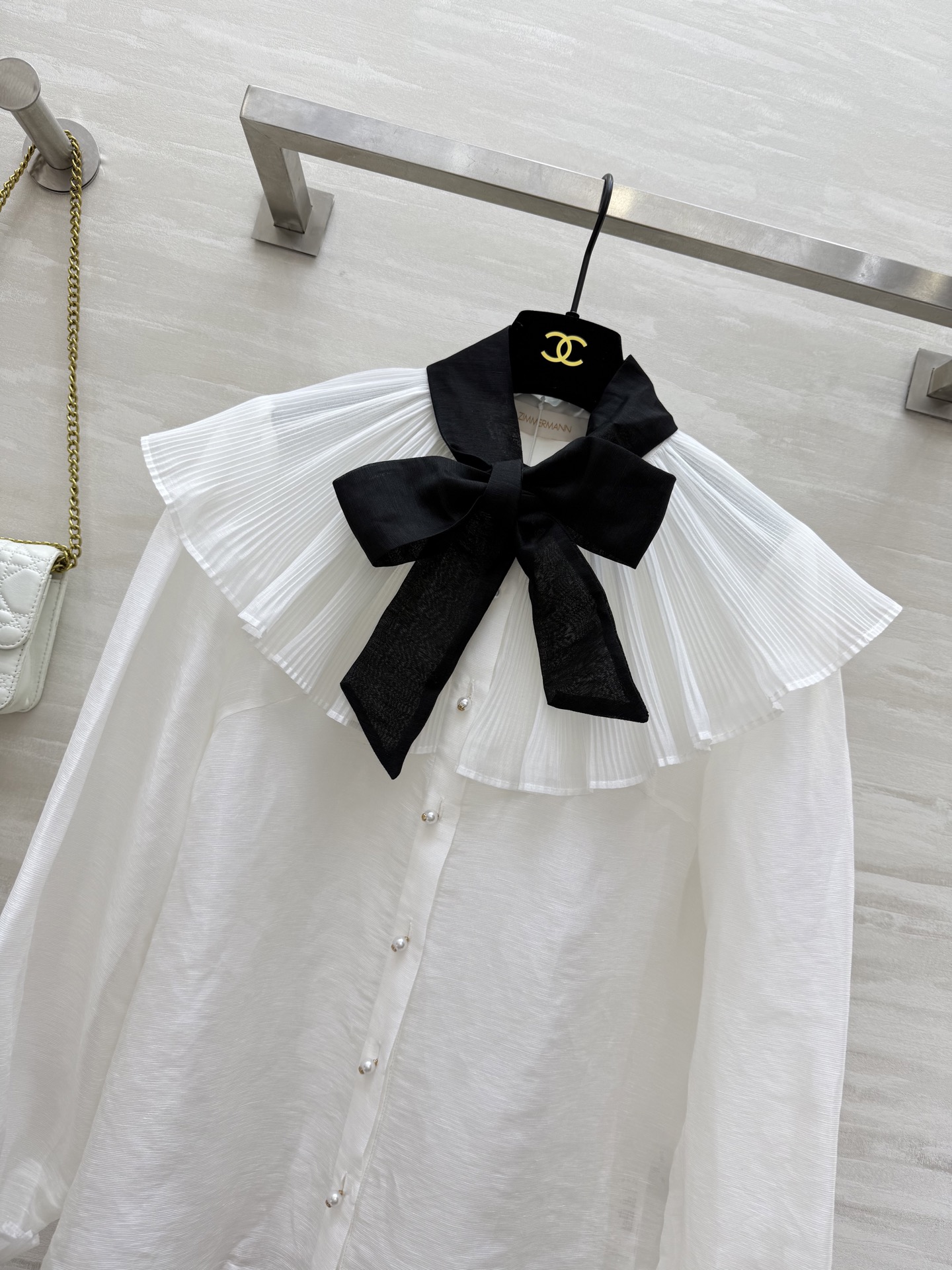 #Zimm²⁵早秋新款 撞色飘带绑带衬衣 浪漫优雅 进口丝麻面料亲肤舒适 高品质定制 现货首发size：