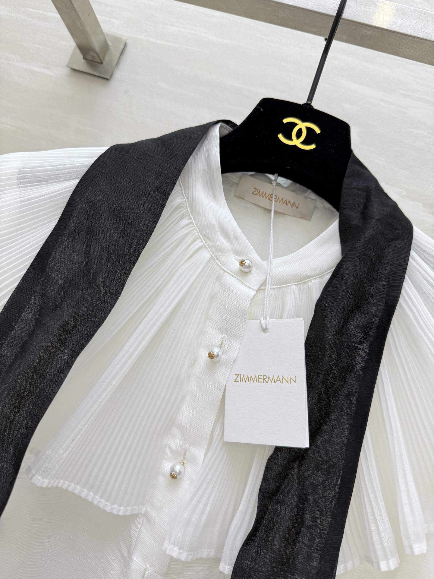 #Zimm²⁵早秋新款 撞色飘带绑带衬衣 浪漫优雅 进口丝麻面料亲肤舒适 高品质定制 现货首发size：