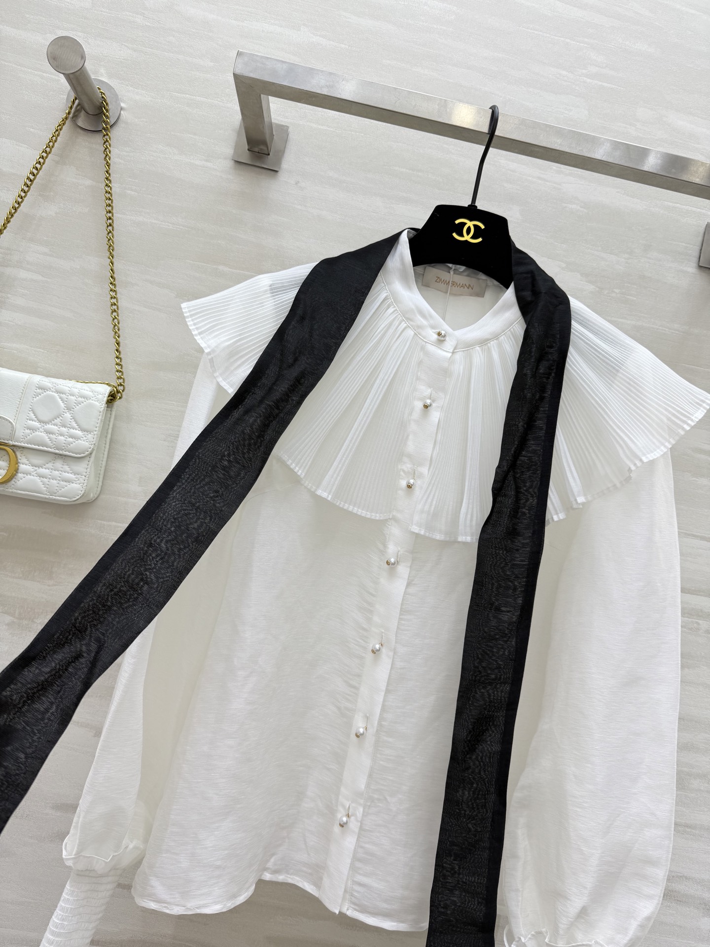 #Zimm²⁵早秋新款 撞色飘带绑带衬衣 浪漫优雅 进口丝麻面料亲肤舒适 高品质定制 现货首发size：