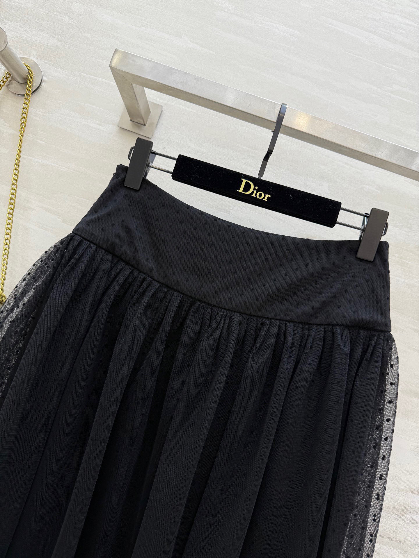 #DIO♡²⁵新款植绒波点网纱百褶半裙  D家经典网纱半裙 超级好搭配 T恤衬衫上身都好看 双层网纱面料