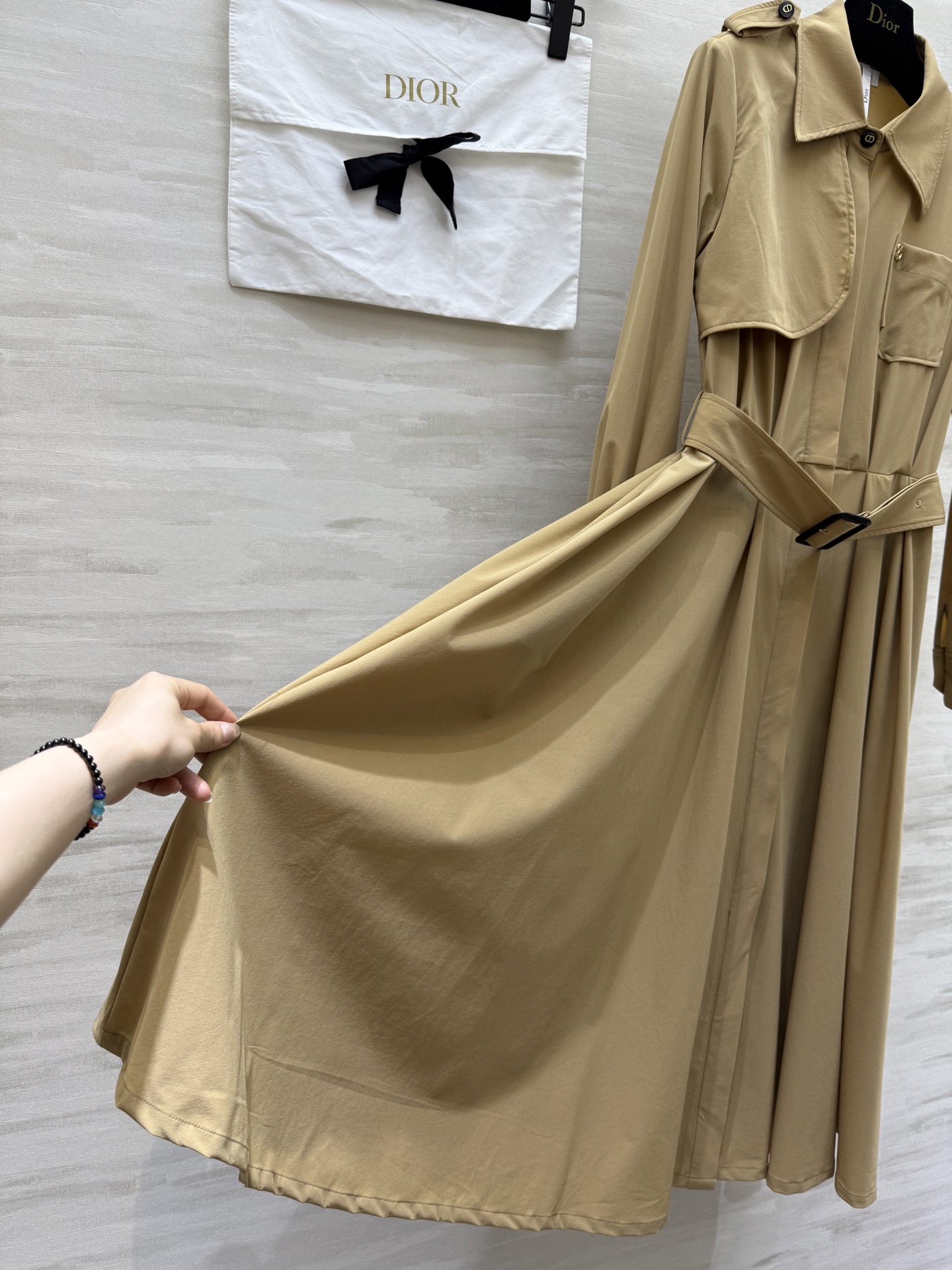 #DIO♡²⁵早秋新款 风衣式长袖连衣裙 高品质定制 现货首发size：S/M/L/XL（s码肩宽：36