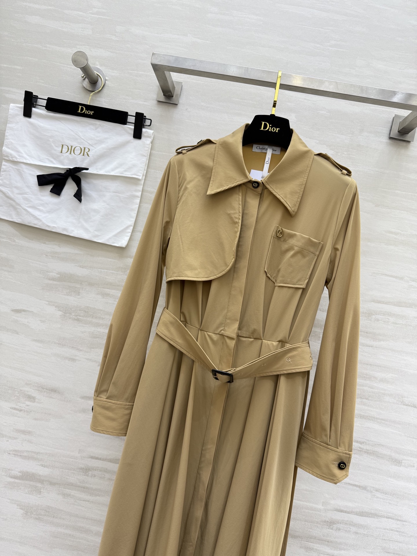 #DIO♡²⁵早秋新款 风衣式长袖连衣裙 高品质定制 现货首发size：S/M/L/XL（s码肩宽：36