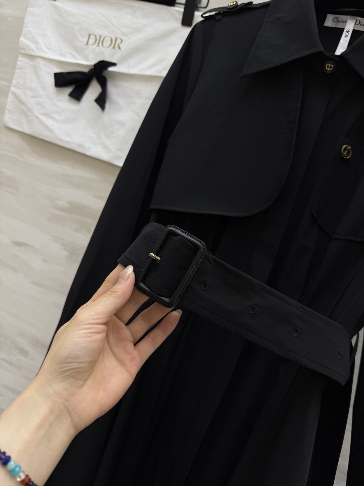 #DIO♡²⁵早秋新款 风衣式长袖连衣裙 高品质定制 现货首发size：S/M/L/XL（s码肩宽：36