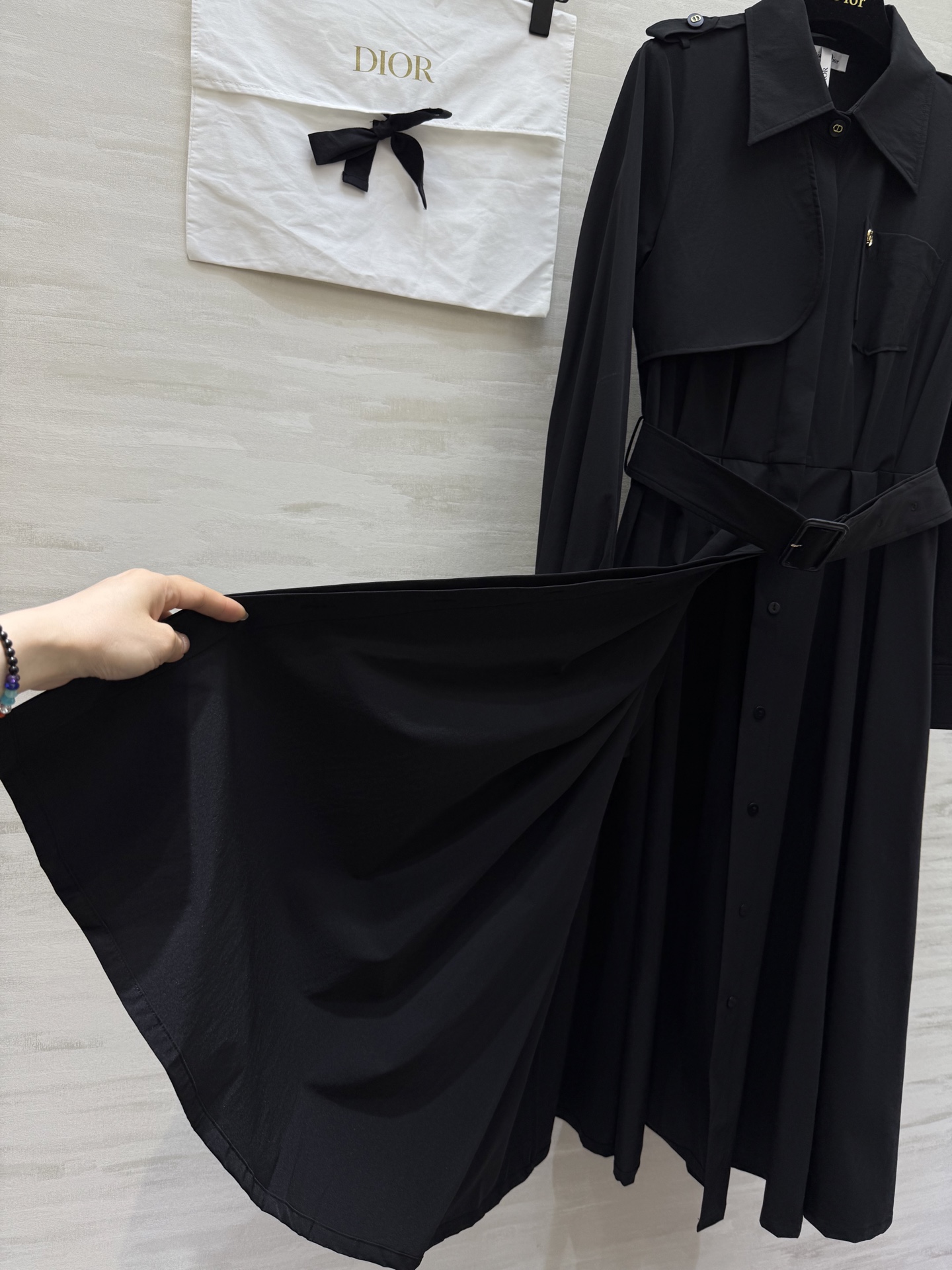#DIO♡²⁵早秋新款 风衣式长袖连衣裙 高品质定制 现货首发size：S/M/L/XL（s码肩宽：36