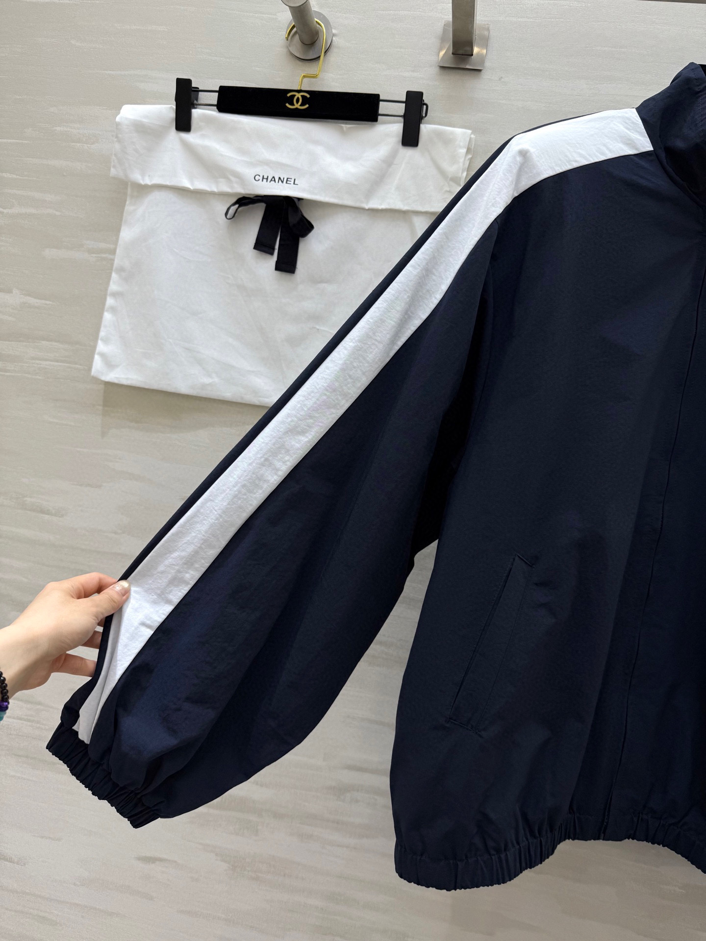 #Chane♡²⁵中古撞色立领外套 高品质定制 现货首发size：36/38/40（38码胸围：130，