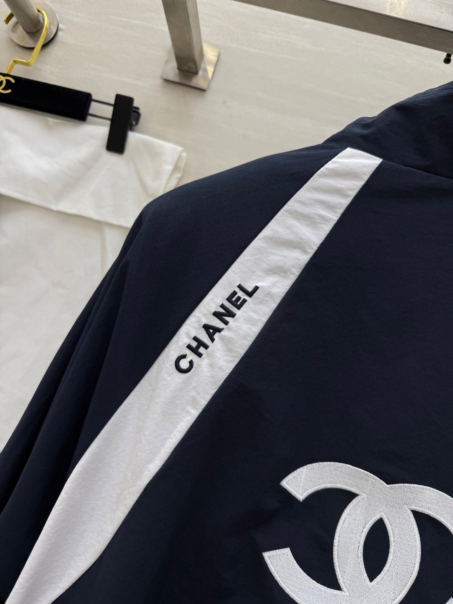 #Chane♡²⁵中古撞色立领外套 高品质定制 现货首发size：36/38/40（38码胸围：130，