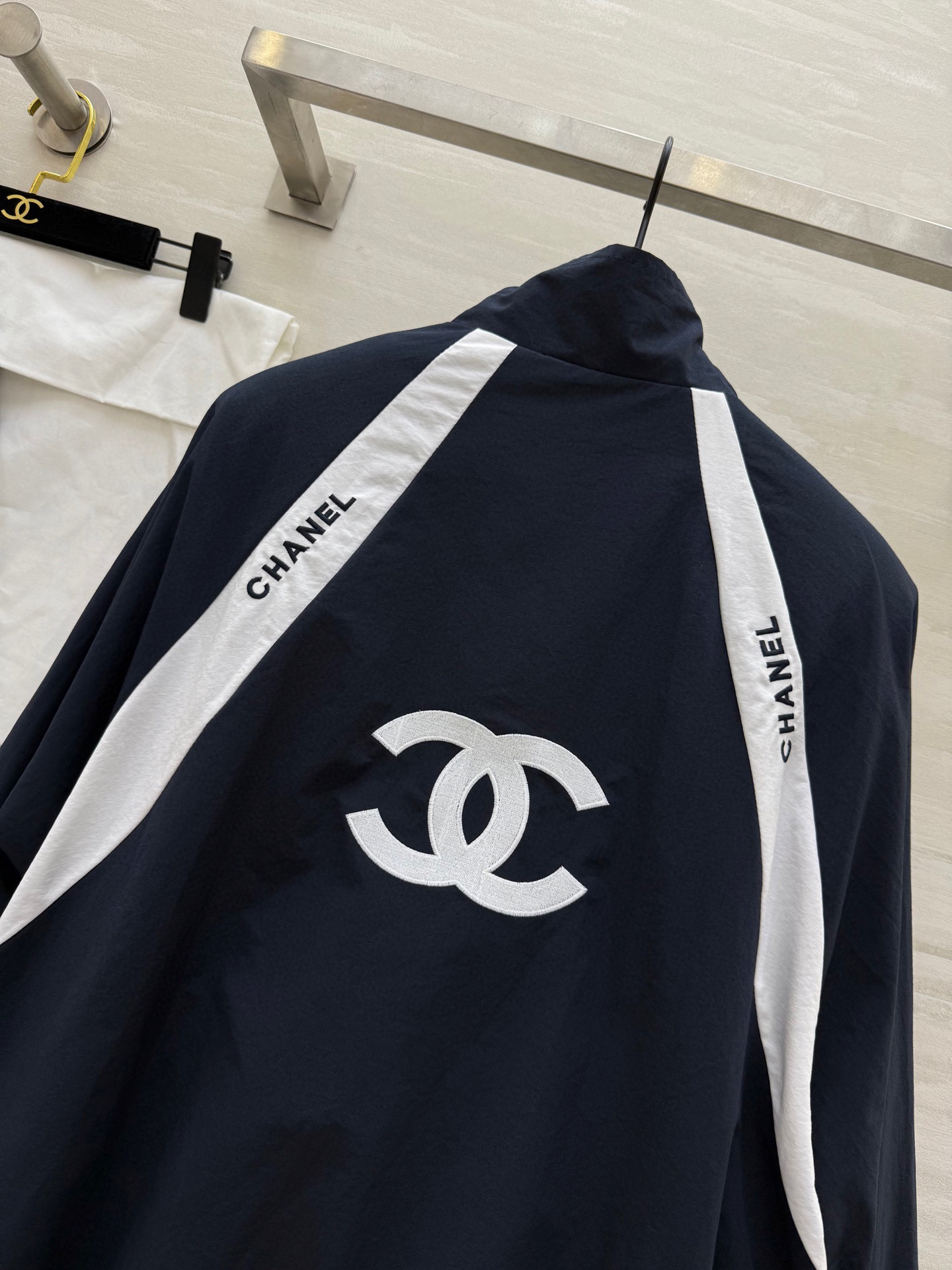 #Chane♡²⁵中古撞色立领外套 高品质定制 现货首发size：36/38/40（38码胸围：130，