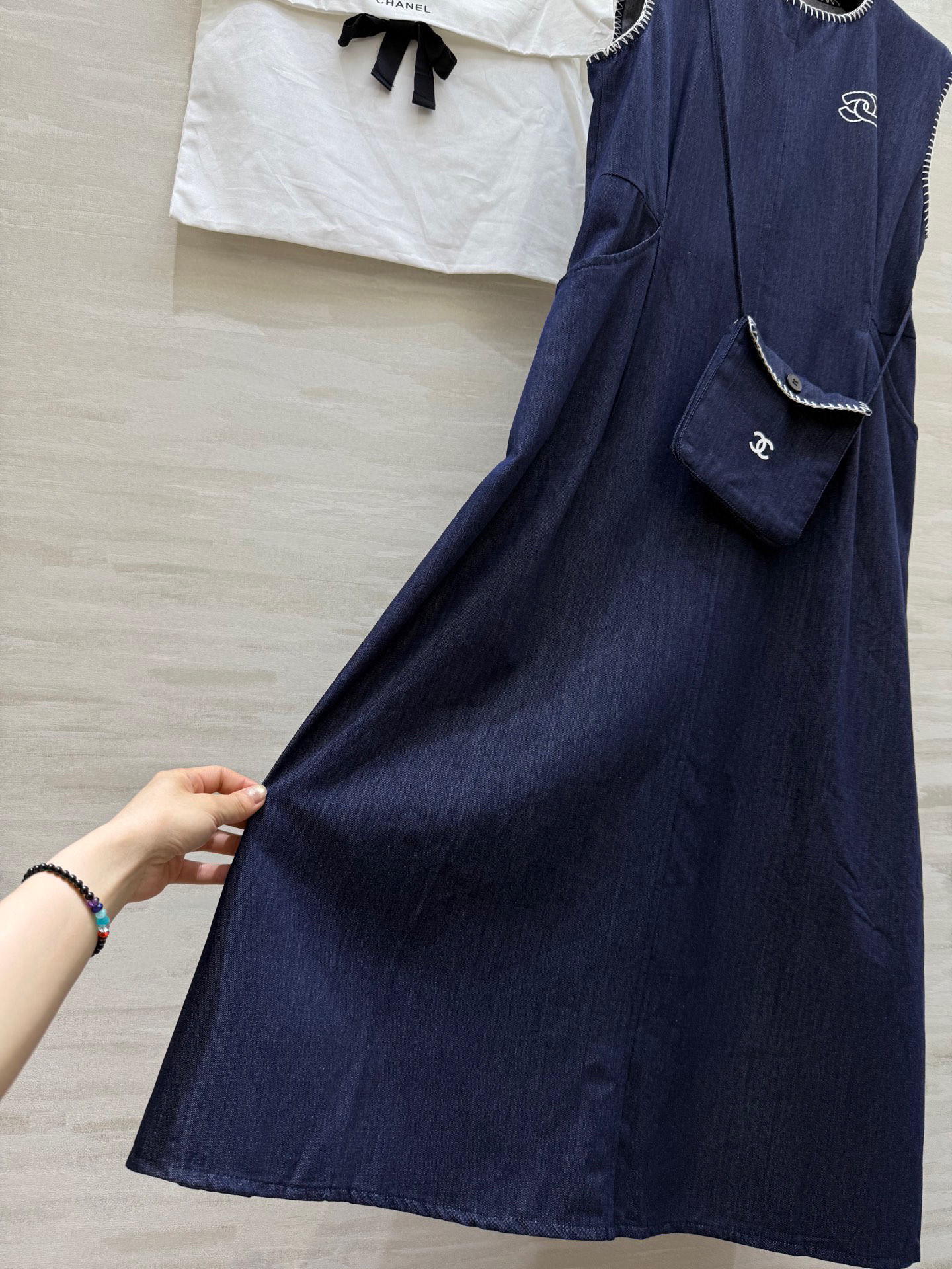 #Chane♡²⁵中古系列 天丝牛仔小背包背心裙 高品质定制 现货首发 配送防尘袋size：36/38/