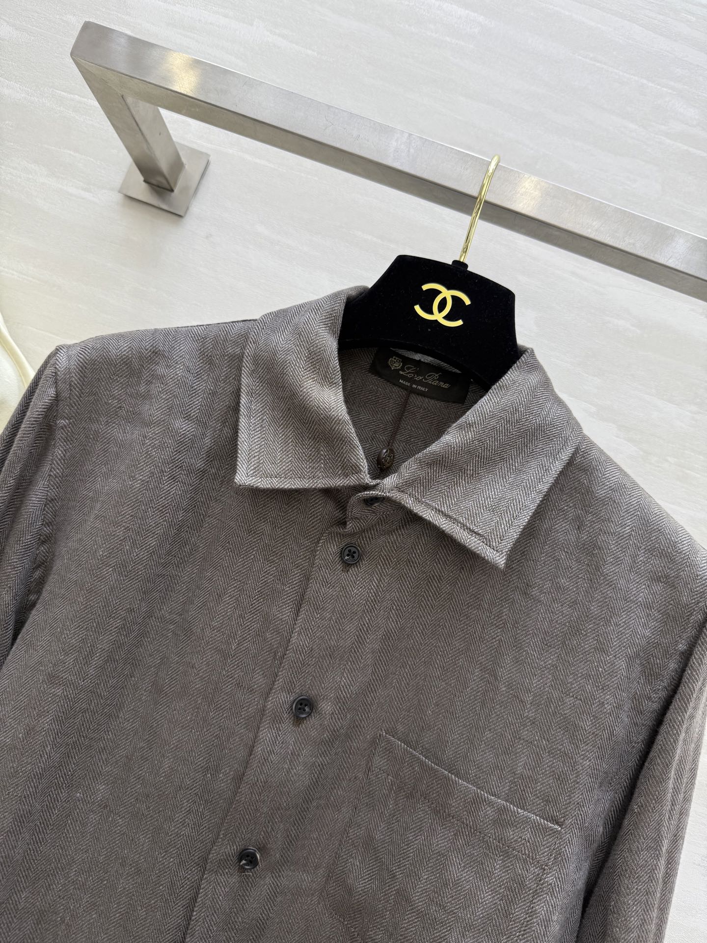 #LP²⁵秋冬新款 复古人字纹亚麻衬衣 高品质 现货来size：S/M/L（s码肩宽：38，胸围：104