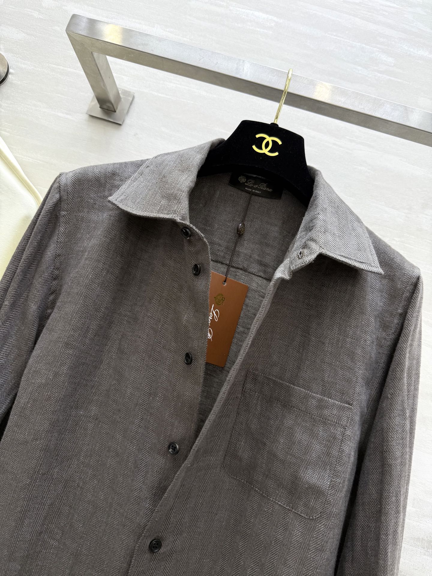 #LP²⁵秋冬新款 复古人字纹亚麻衬衣 高品质 现货来size：S/M/L（s码肩宽：38，胸围：104