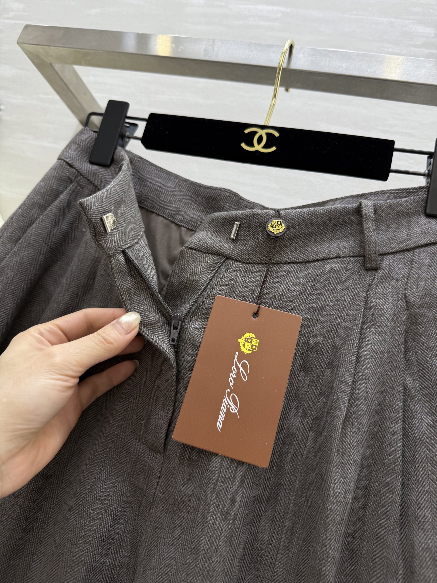 #LP²⁵秋冬新款 复古人字纹亚麻直筒裤 高品质 现货来size：S/M/L（s码腰围：66，臀围：10