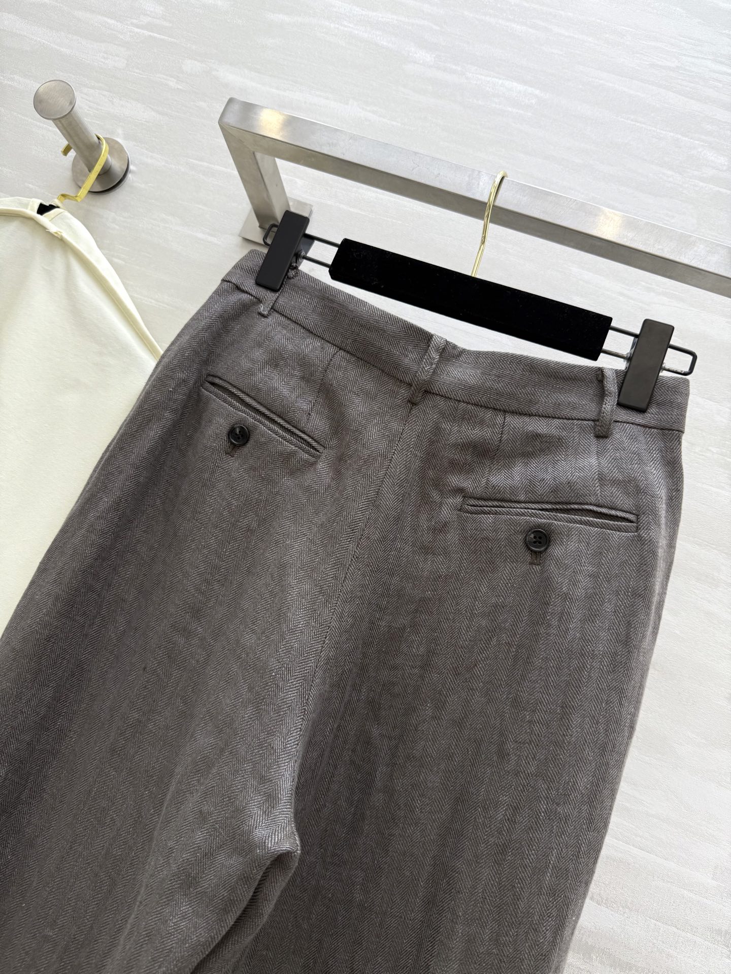 #LP²⁵秋冬新款 复古人字纹亚麻直筒裤 高品质 现货来size：S/M/L（s码腰围：66，臀围：10