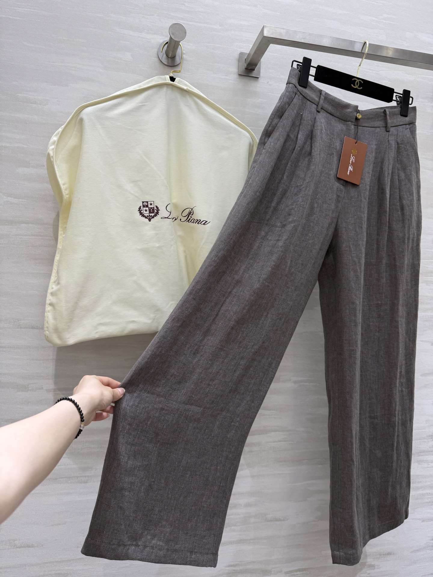 #LP²⁵秋冬新款 复古人字纹亚麻直筒裤 高品质 现货来size：S/M/L（s码腰围：66，臀围：10