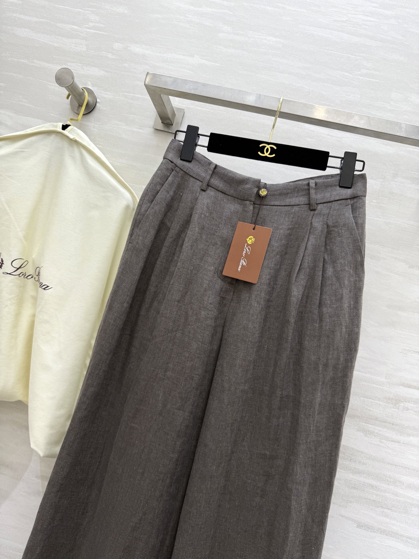 #LP²⁵秋冬新款 复古人字纹亚麻直筒裤 高品质 现货来size：S/M/L（s码腰围：66，臀围：10