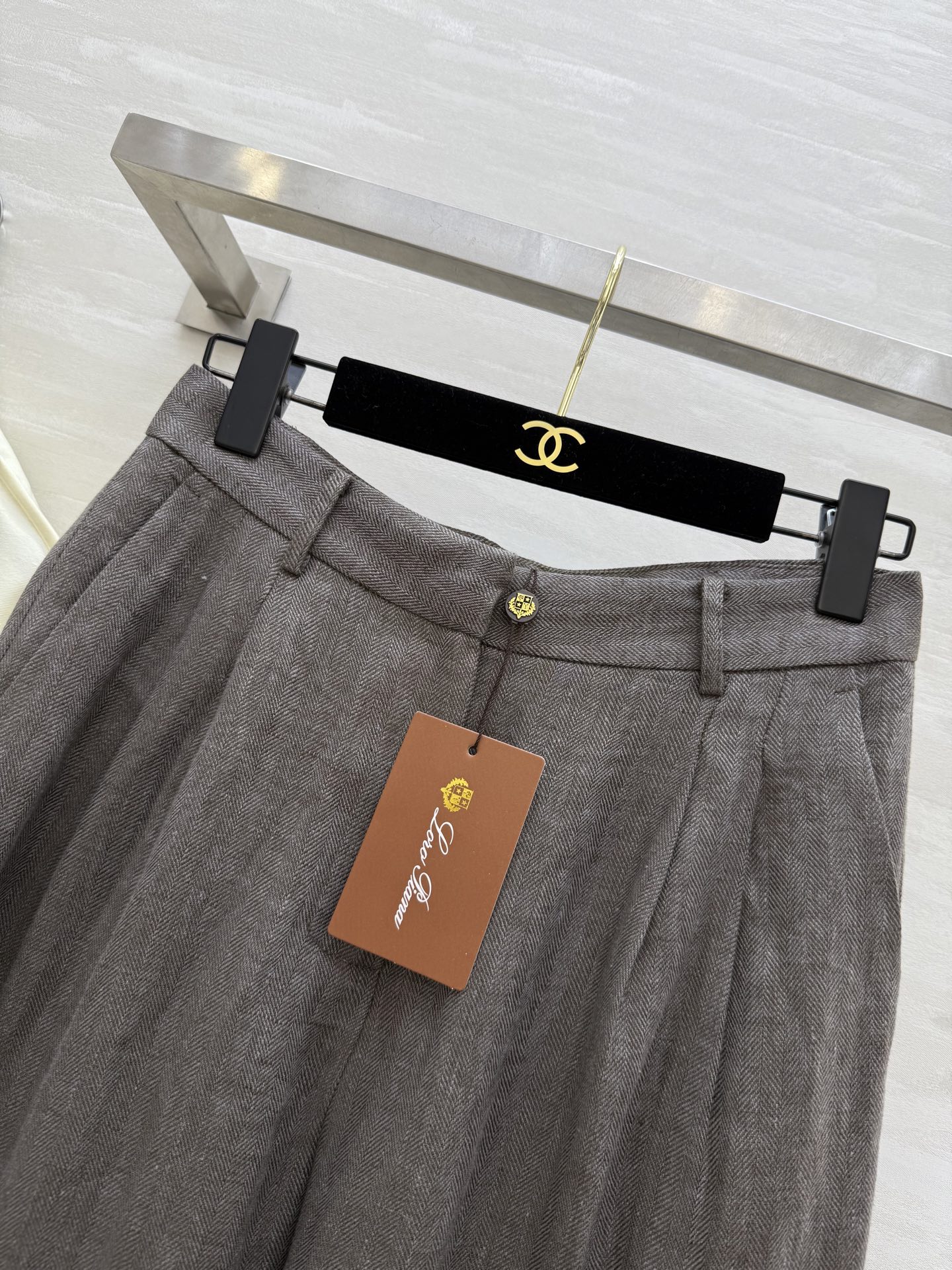 #LP²⁵秋冬新款 复古人字纹亚麻直筒裤 高品质 现货来size：S/M/L（s码腰围：66，臀围：10