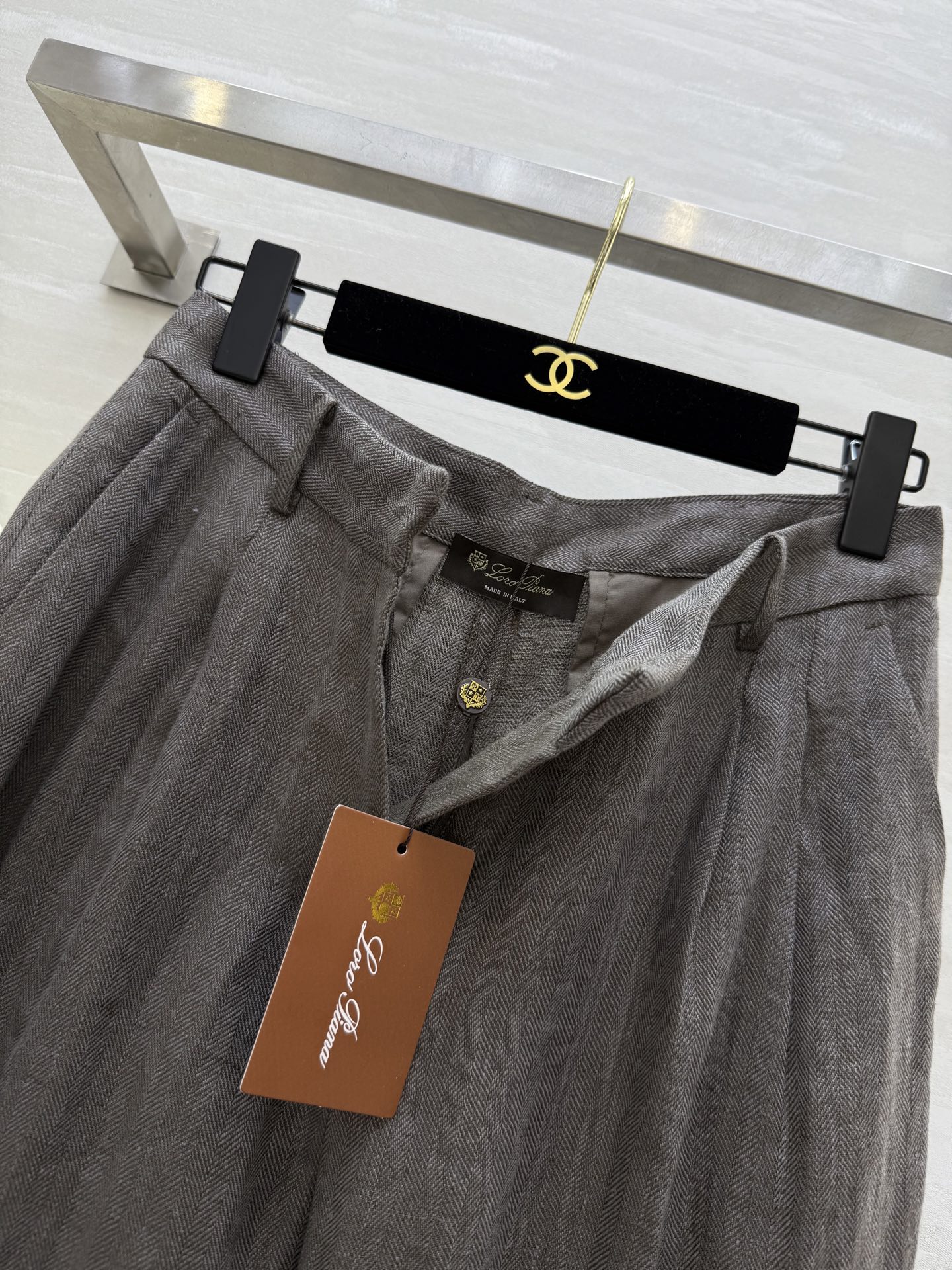 #LP²⁵秋冬新款 复古人字纹亚麻直筒裤 高品质 现货来size：S/M/L（s码腰围：66，臀围：10