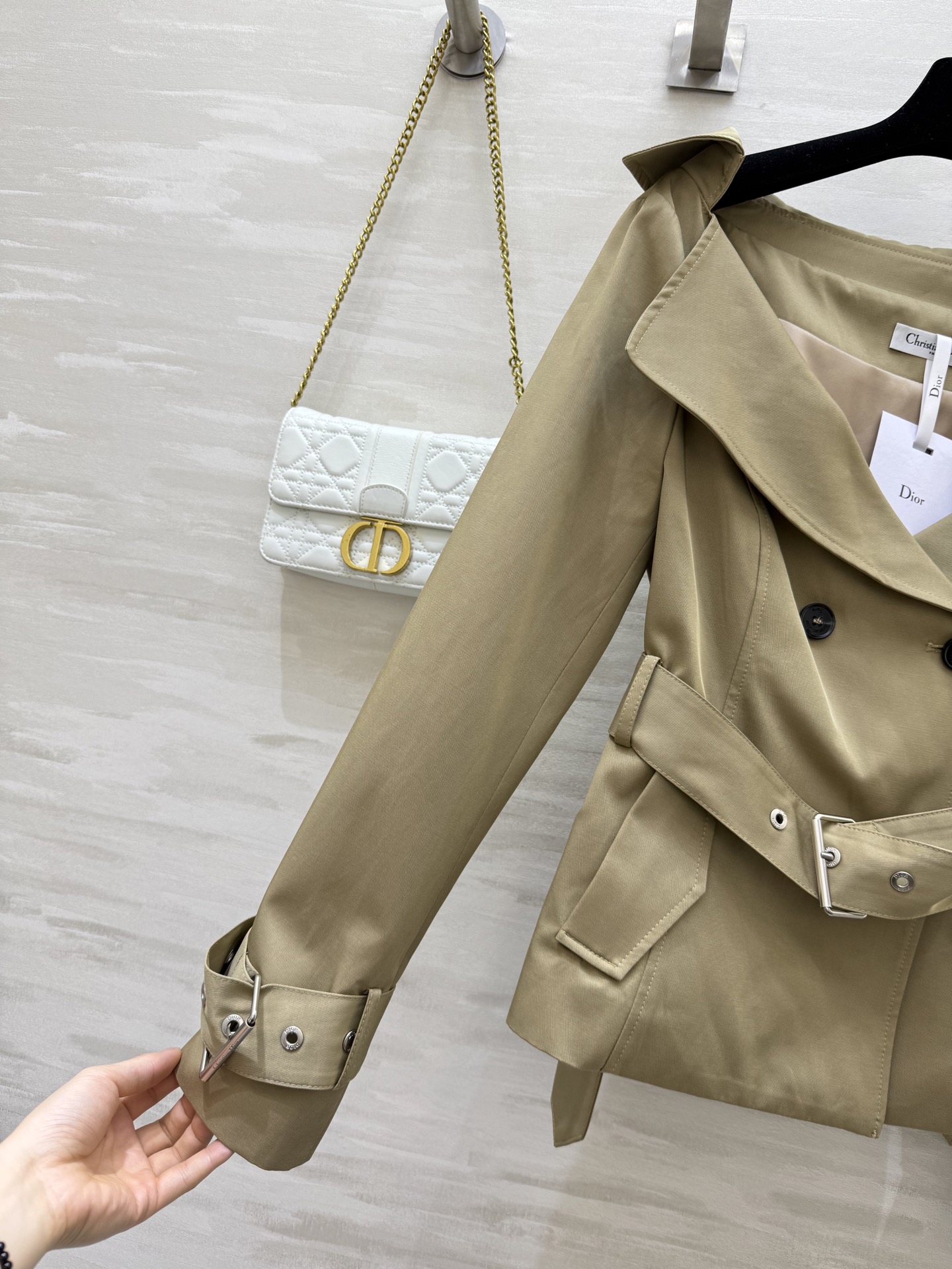 #DIO♡²⁵早秋新款 一字领风衣外套 高品质 现货首发size：36/38/40（36码胸围：90，衣