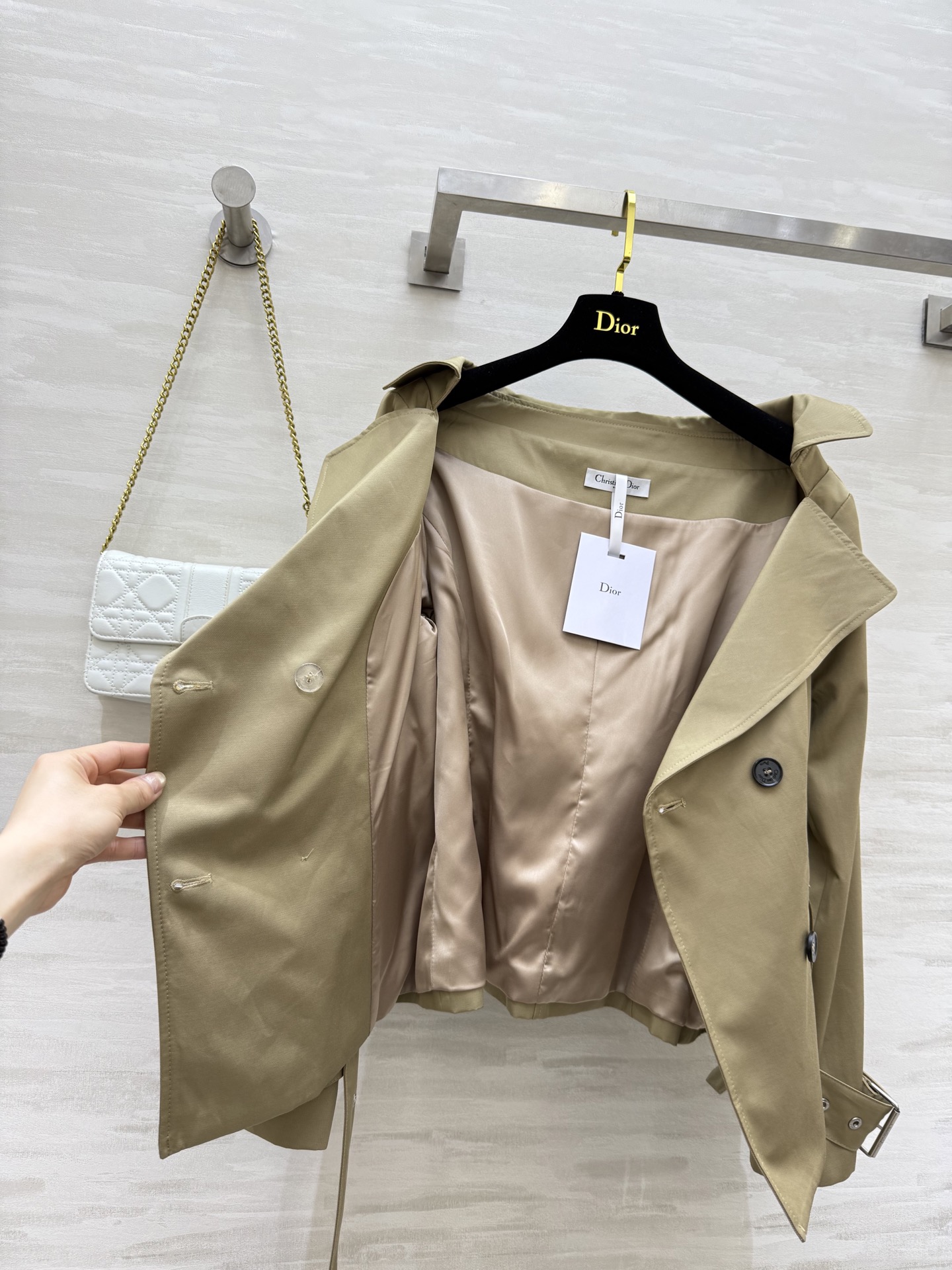 #DIO♡²⁵早秋新款 一字领风衣外套 高品质 现货首发size：36/38/40（36码胸围：90，衣