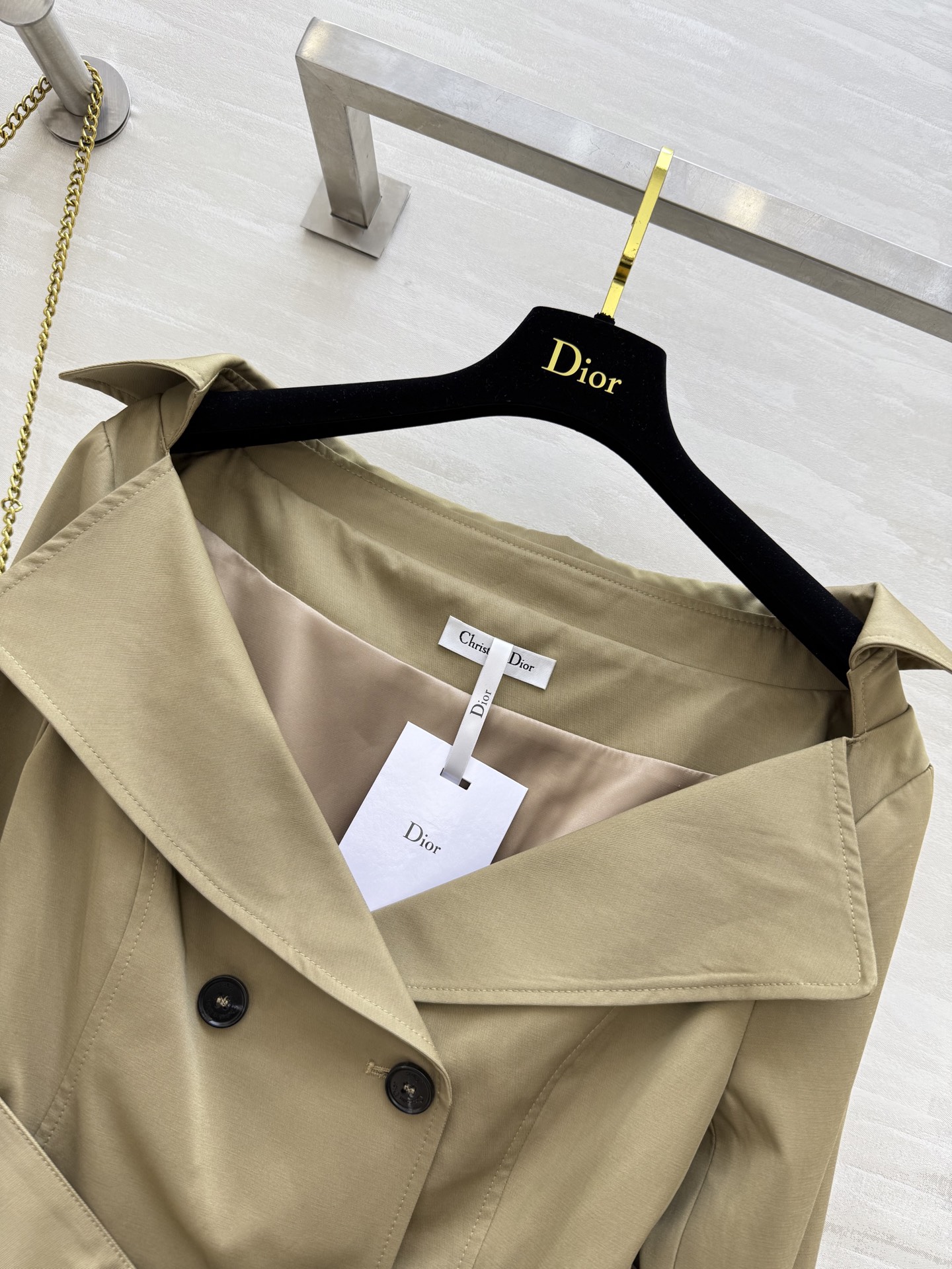 #DIO♡²⁵早秋新款 一字领风衣外套 高品质 现货首发size：36/38/40（36码胸围：90，衣